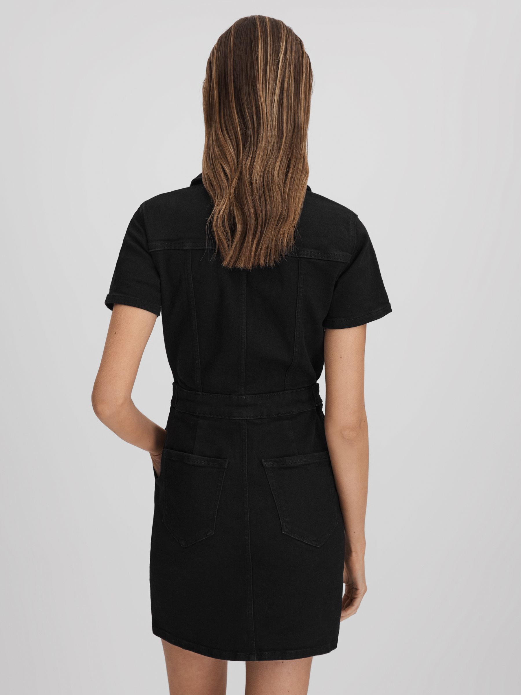 Good American Denim Mini Dress in Black - Image 4 of 5