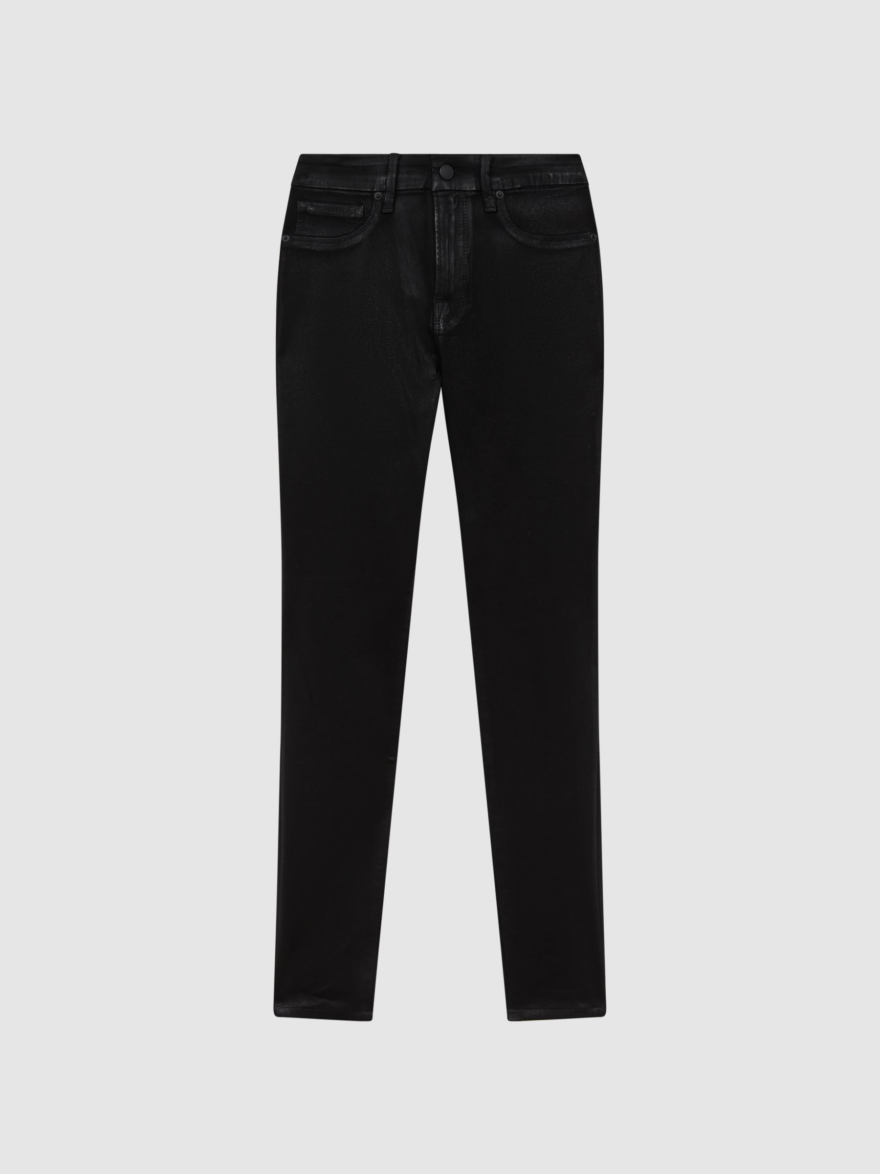 Good American Coated Skinny Jeans in Black - Image 2 of 6