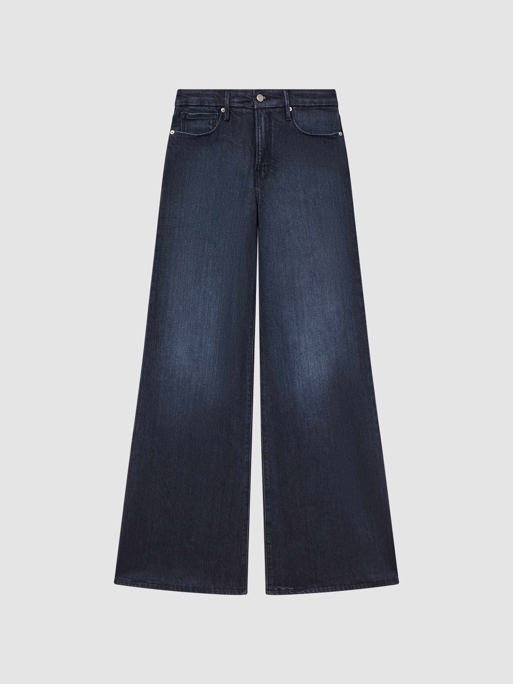 Good American Soft Tech Palazzo Jeans in Indigo - Image 2 of 6
