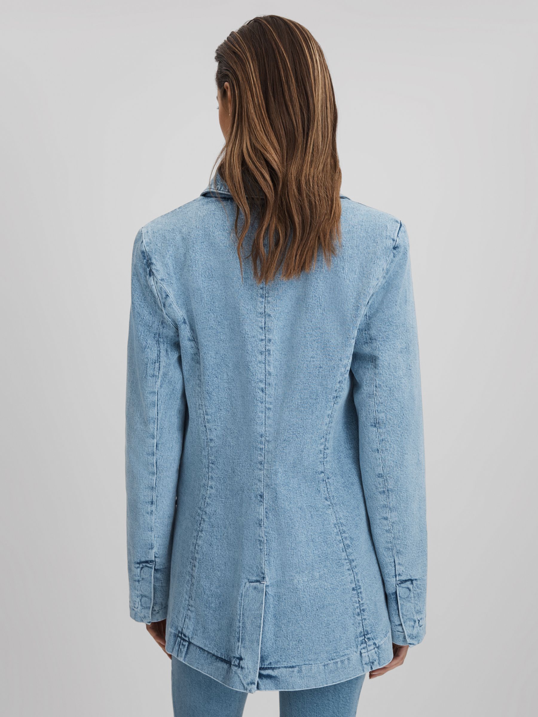 Good American Denim Single Breasted Blazer in Indigo - Image 5 of 6