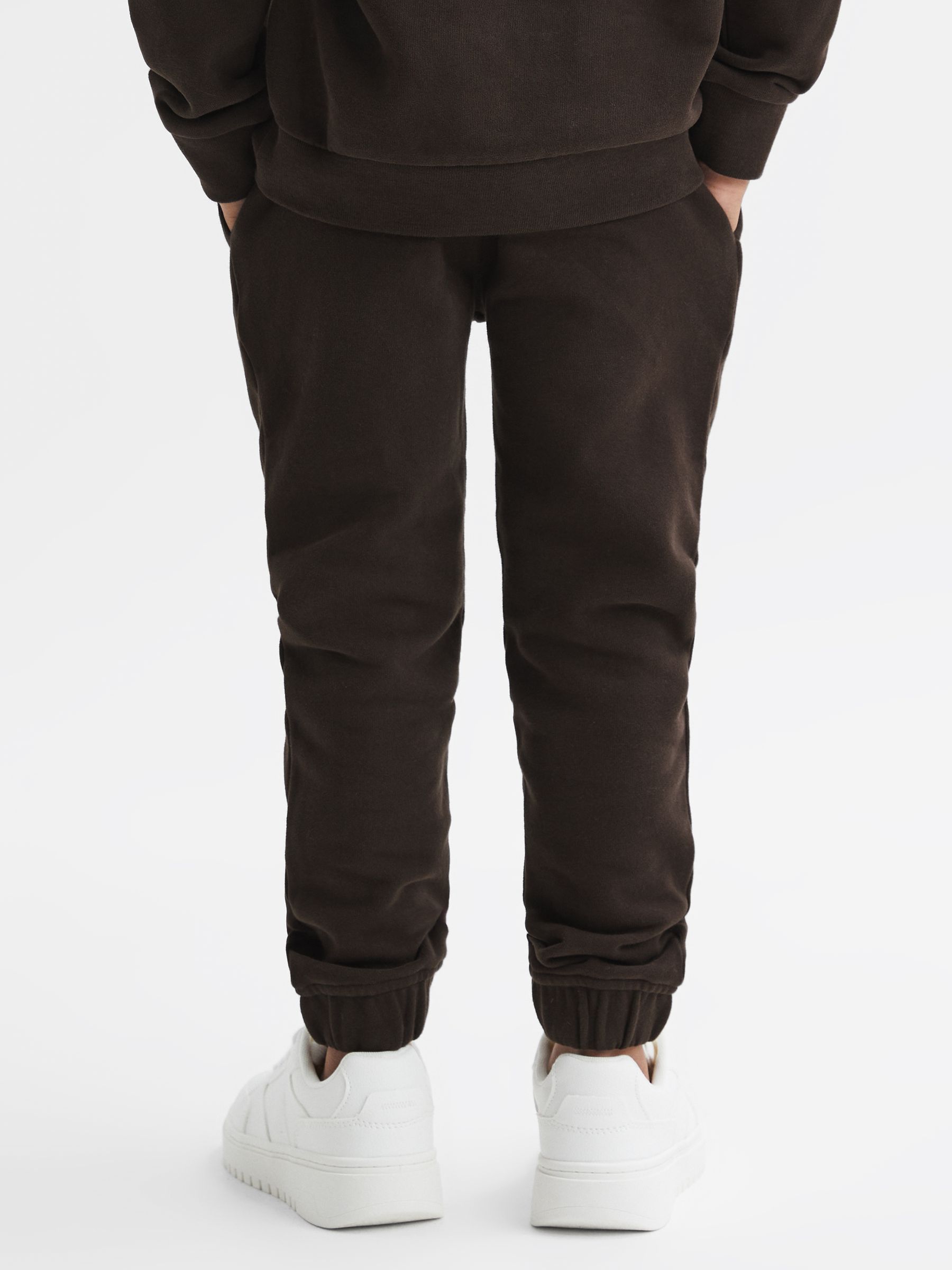 Junior Garment Dyed Logo Joggers in Chocolate - Image 5 of 6