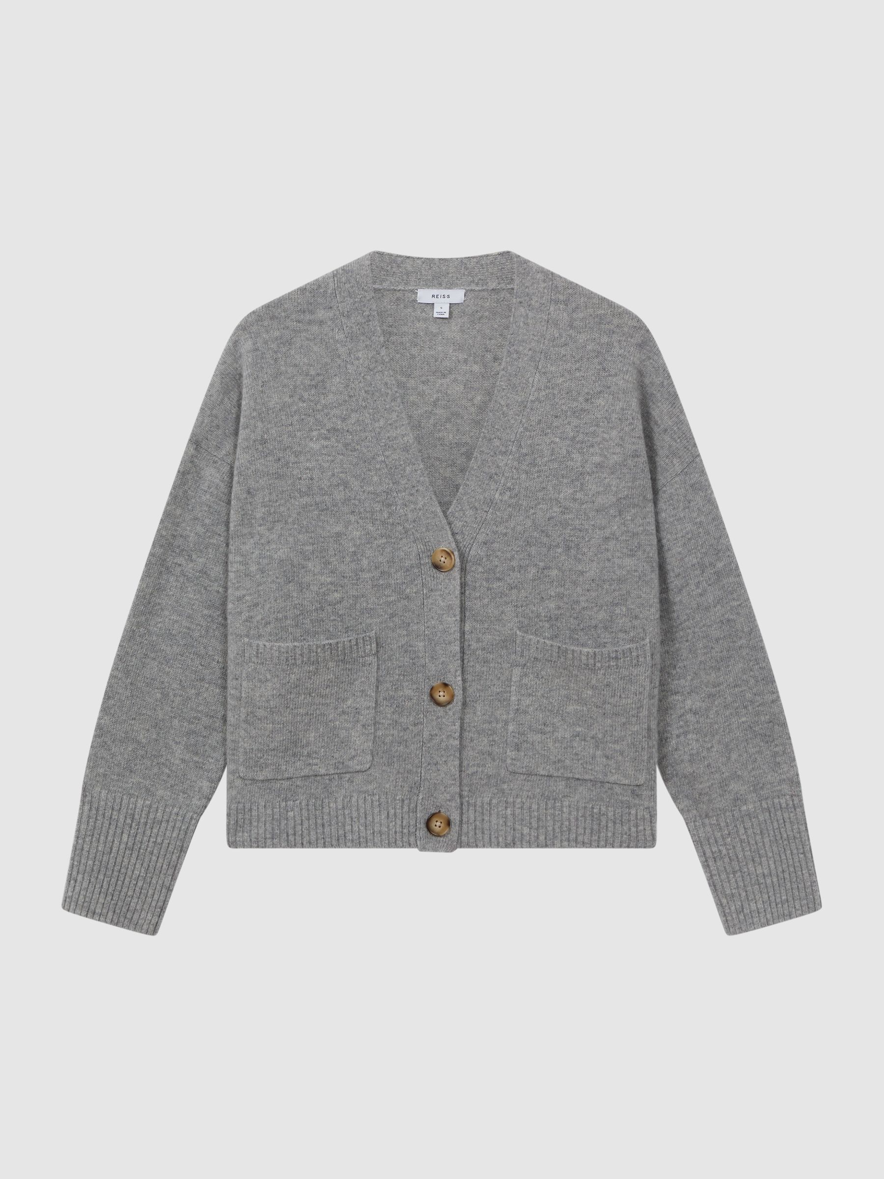 Relaxed Wool-Cashmere Cardigan in Grey Marl - Image 2 of 5
