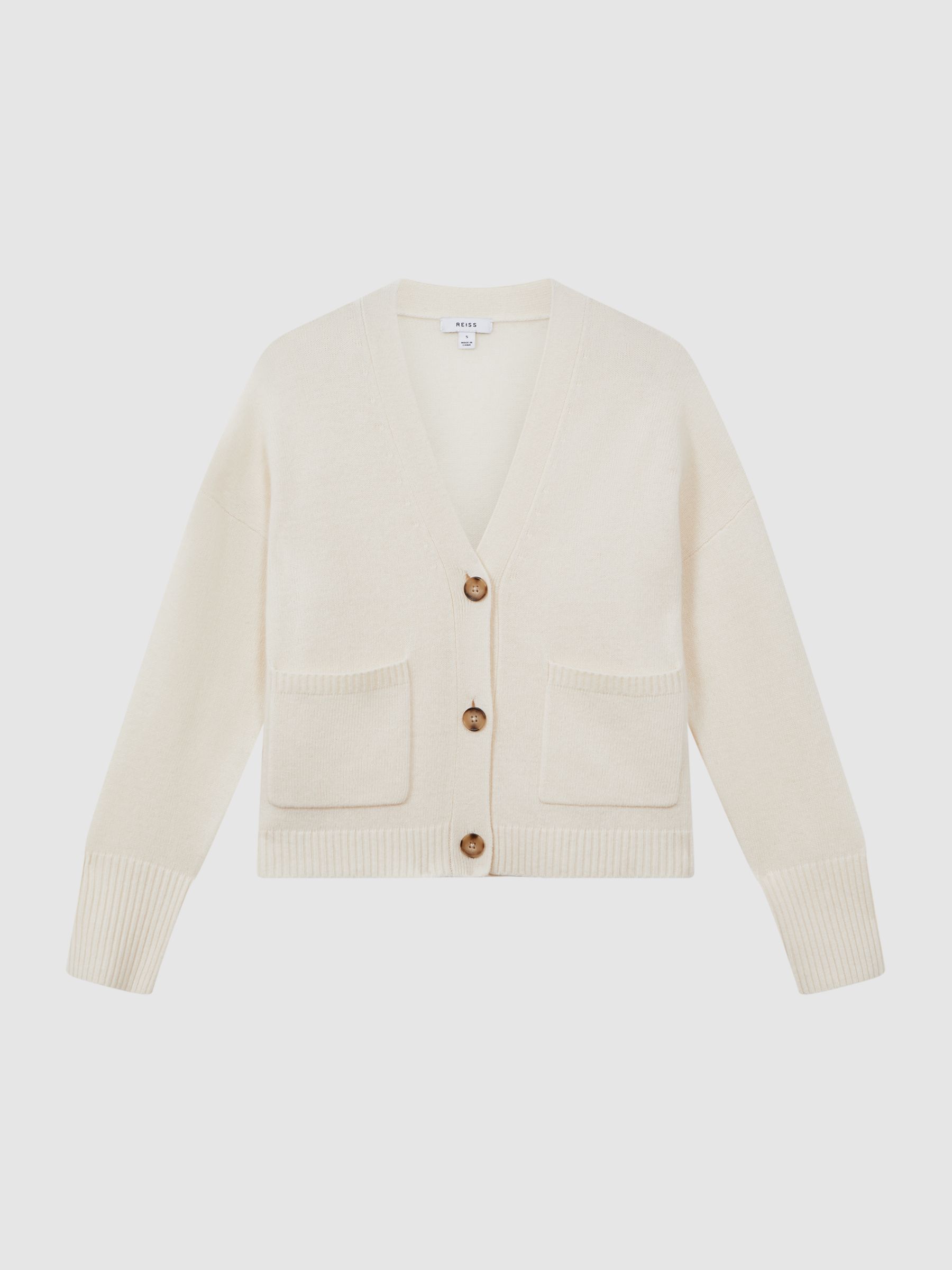 Relaxed Wool-Cashmere Cardigan in Ivory - Image 2 of 4