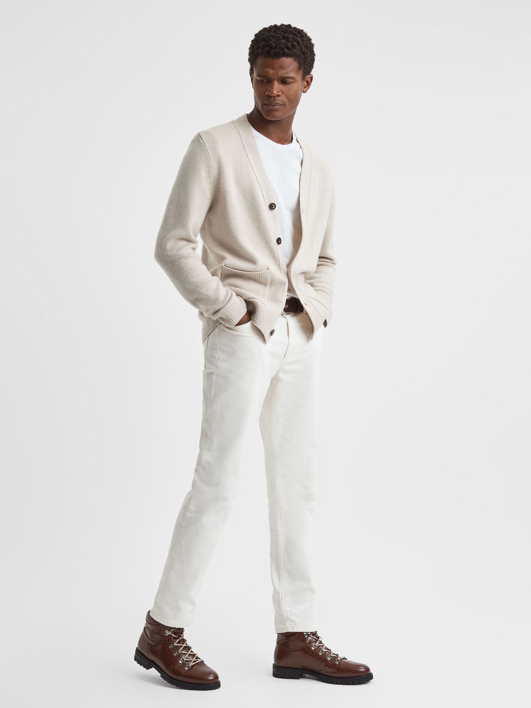 Wool Blend Button-Through Cardigan in Heather Melange - Image 3 of 6