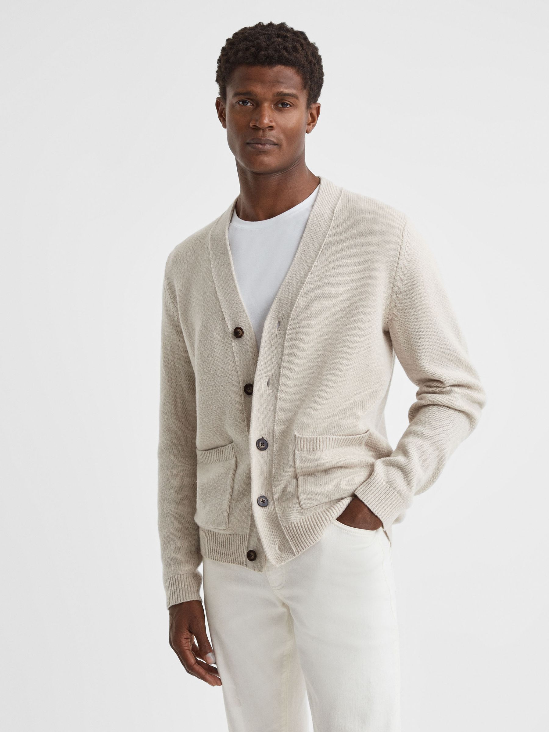 Wool Blend Button-Through Cardigan in Heather Melange - Image 6 of 6