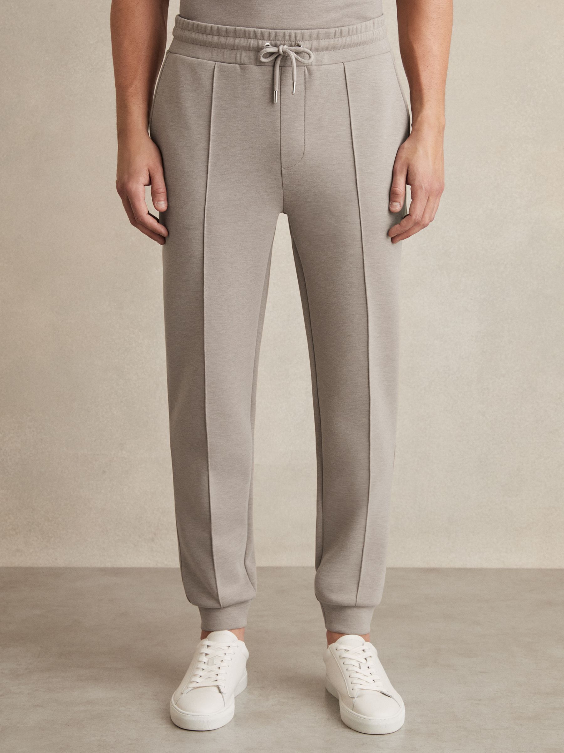 Drawstring Jersey Joggers in Taupe - Image 3 of 8