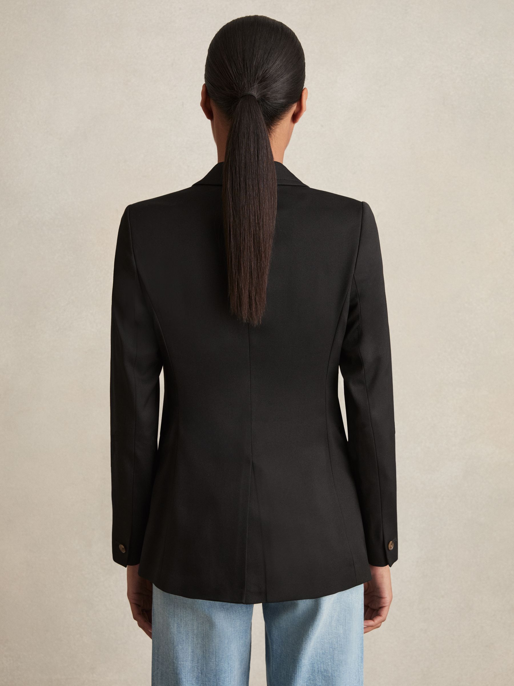 Single-Breasted Suit Jacket in Black - Image 5 of 6