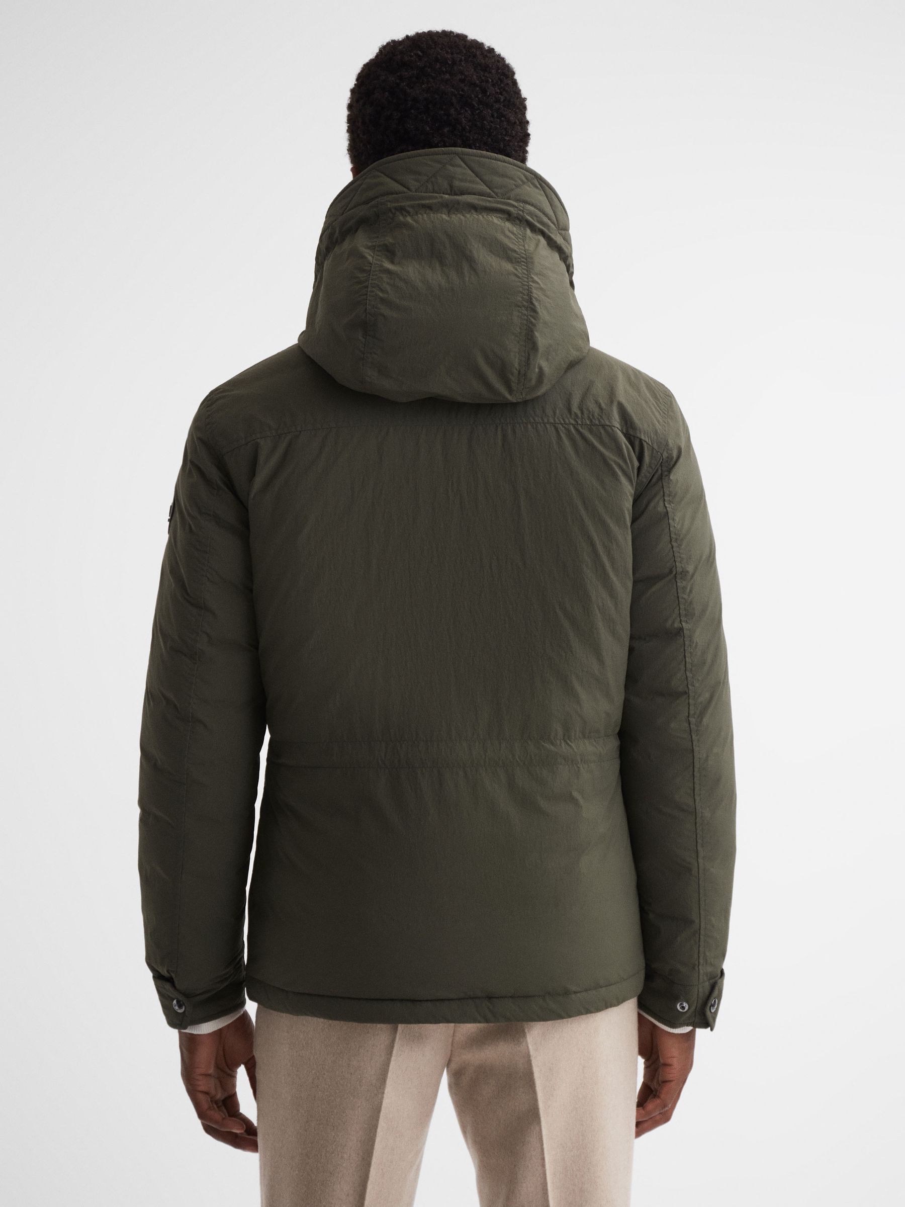 Woolrich Hooded Field Jacket in Dark Green - Image 5 of 7