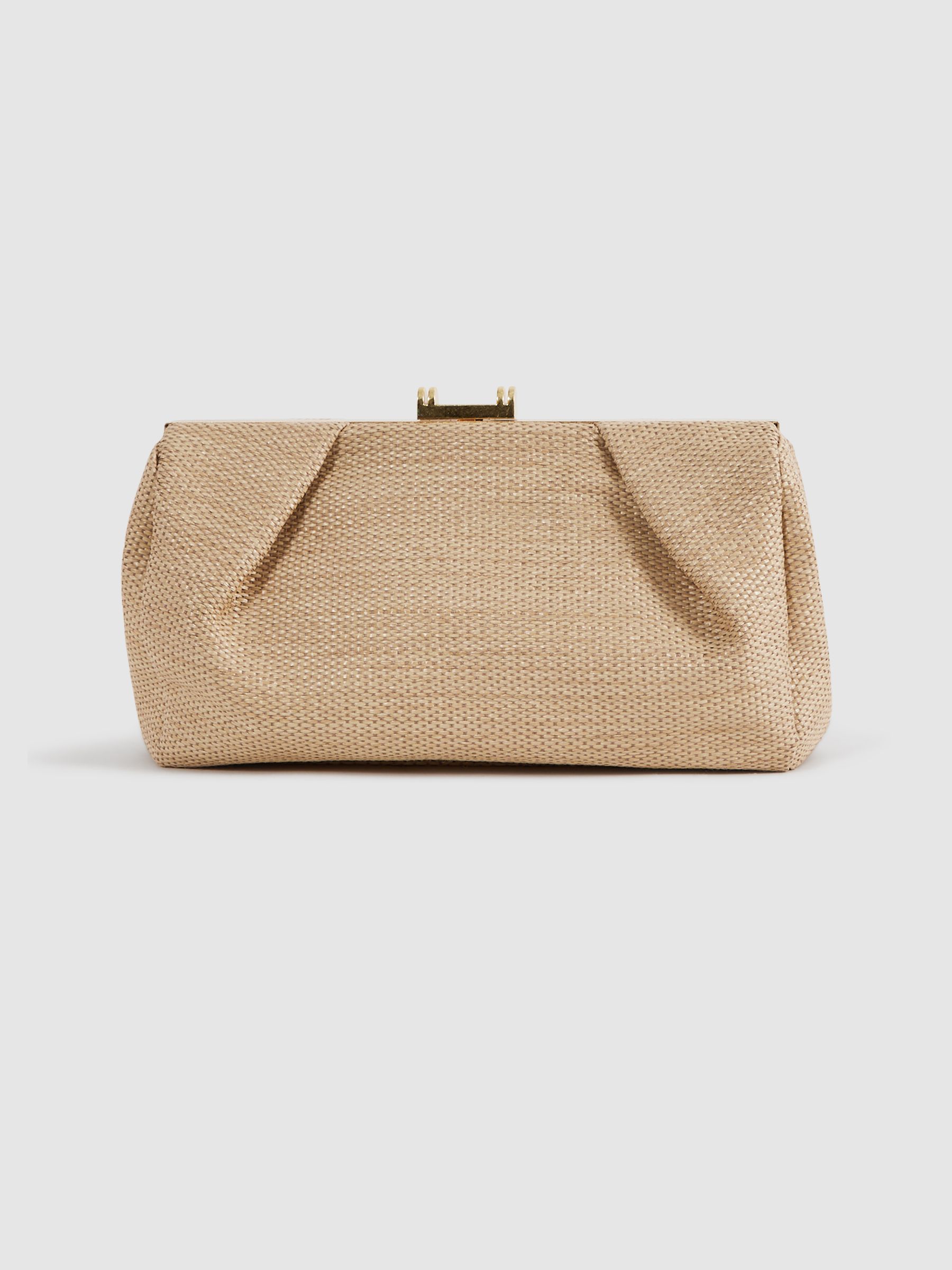 Woven Clutch Bag in Natural - Image 3 of 5