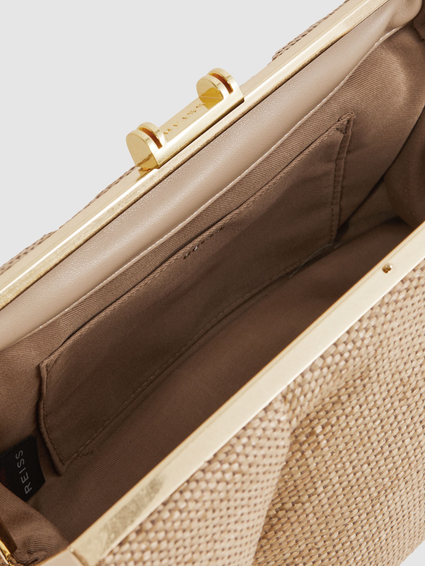 Woven Clutch Bag in Natural - Image 4 of 5