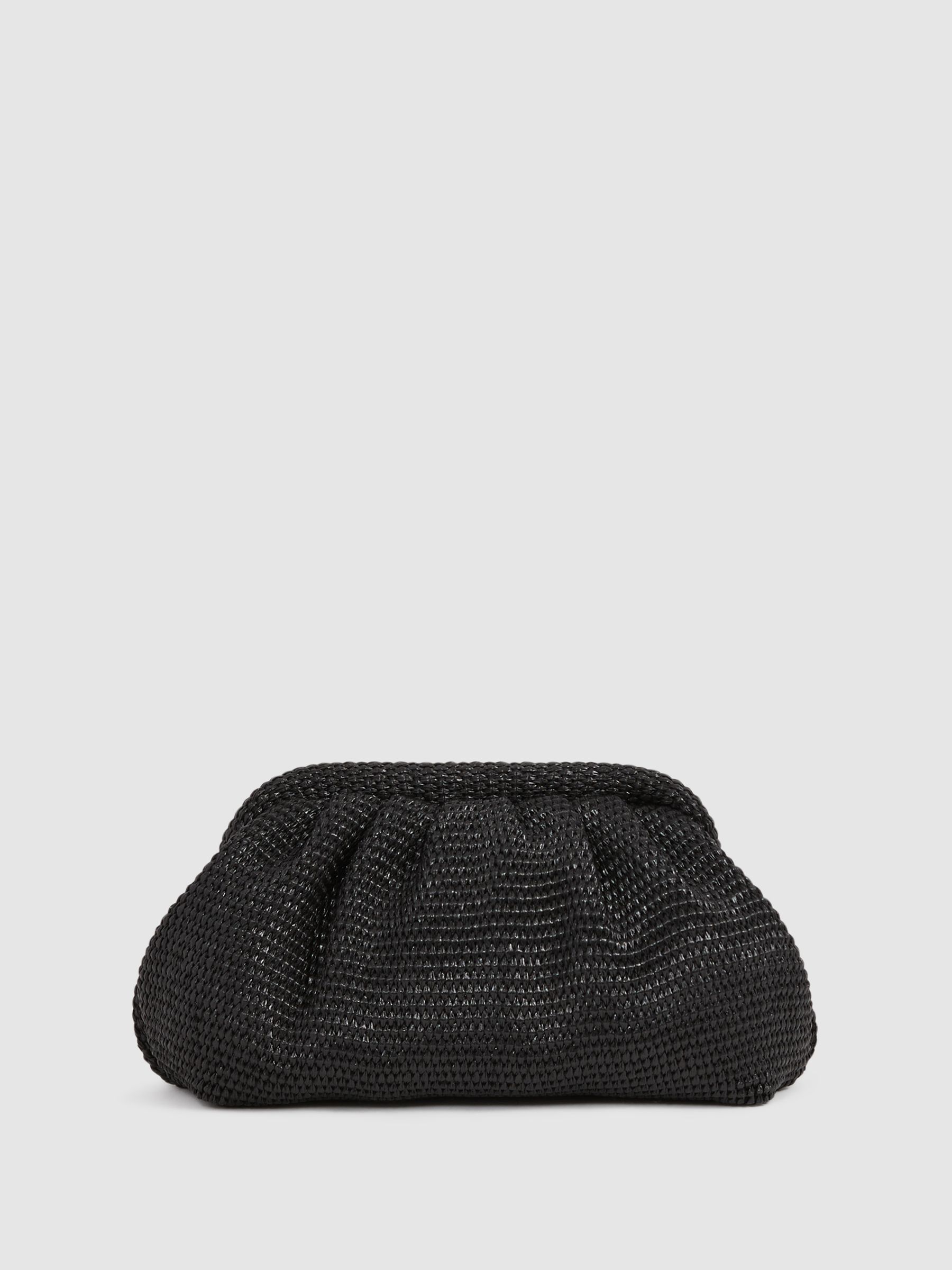 Raffia Clutch Bag in Black - Image 1 of 6