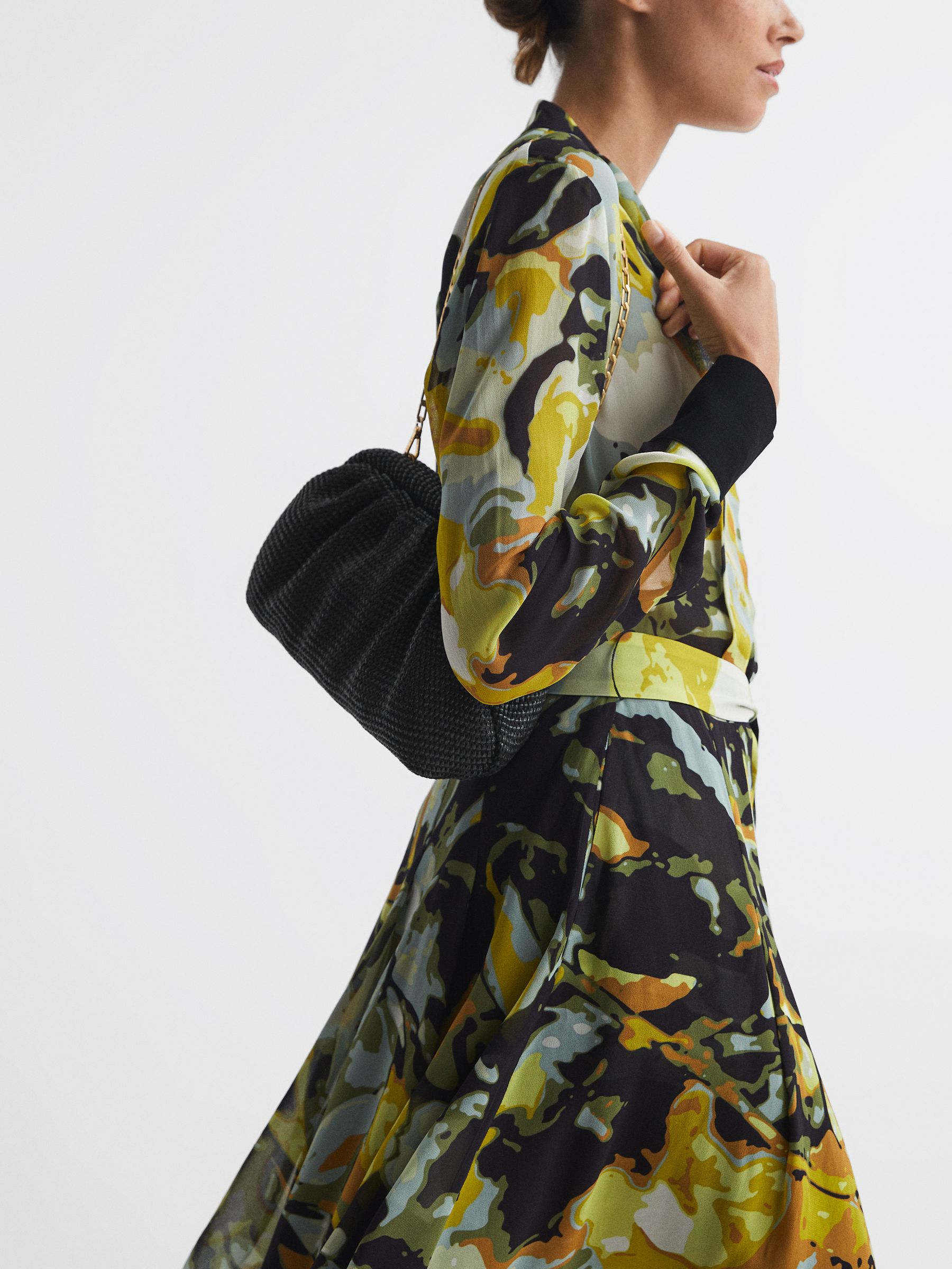 Raffia Clutch Bag in Black - Image 2 of 6