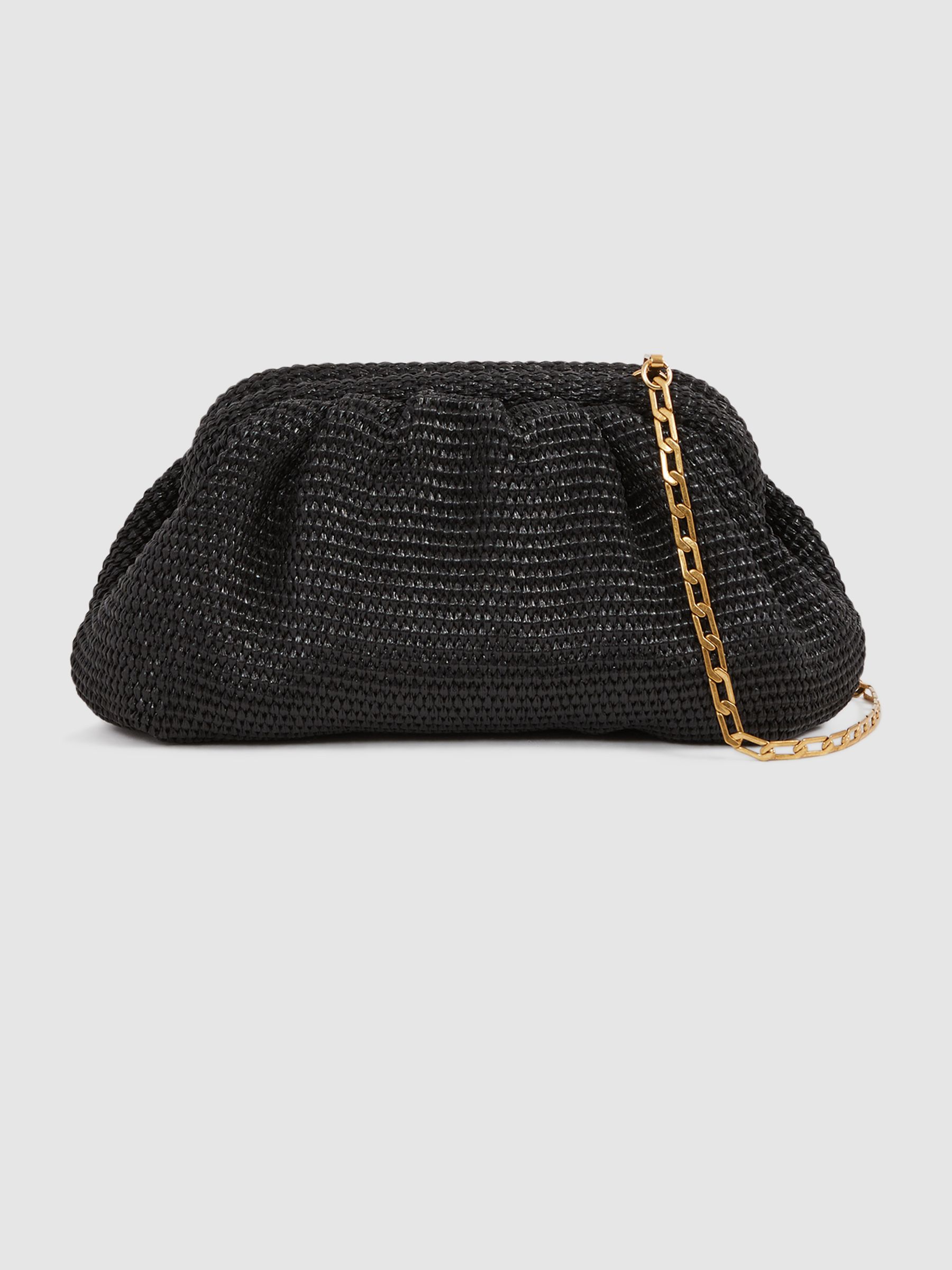 Raffia Clutch Bag in Black - Image 4 of 6