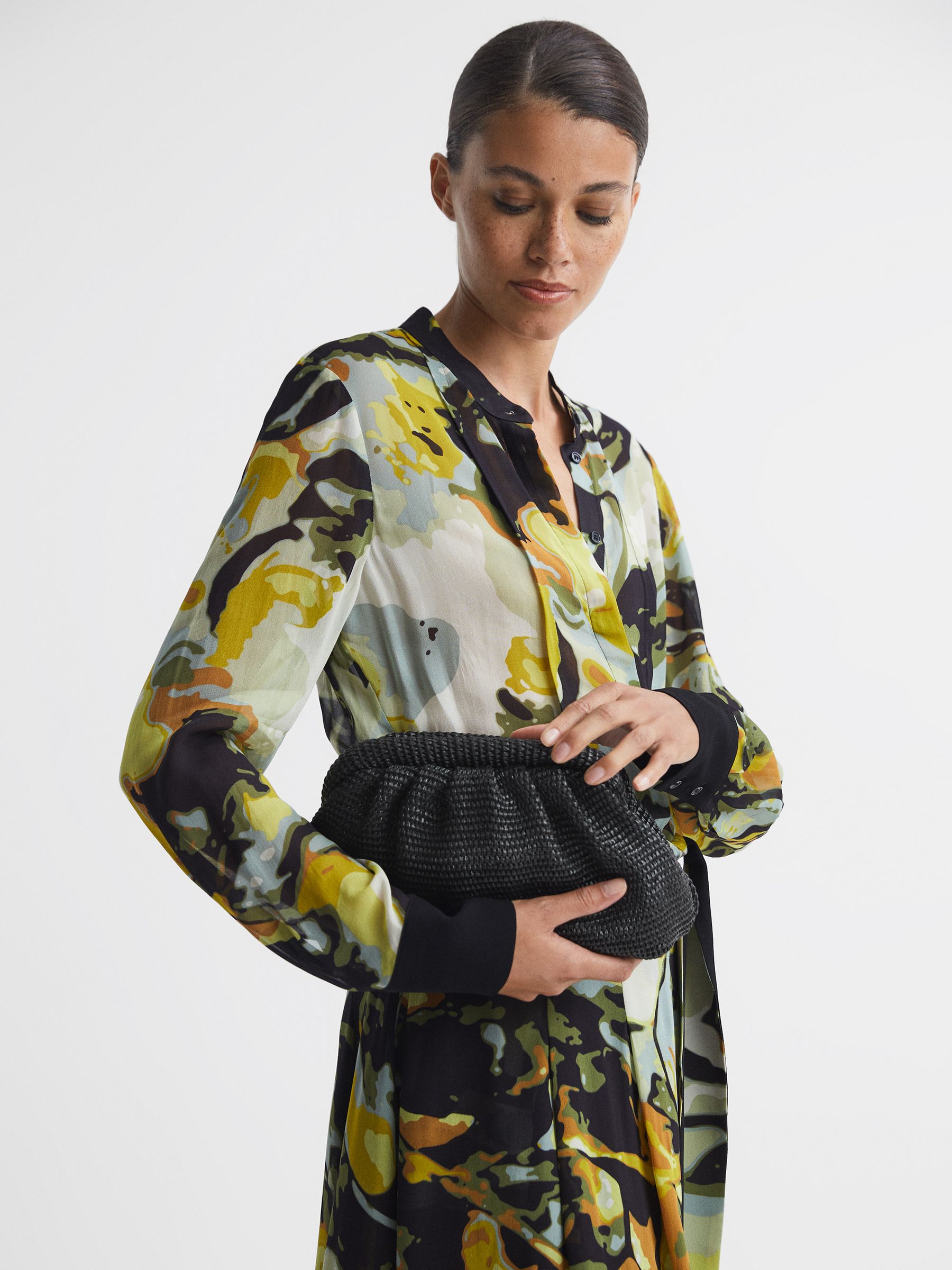 Raffia Clutch Bag in Black - Image 6 of 6