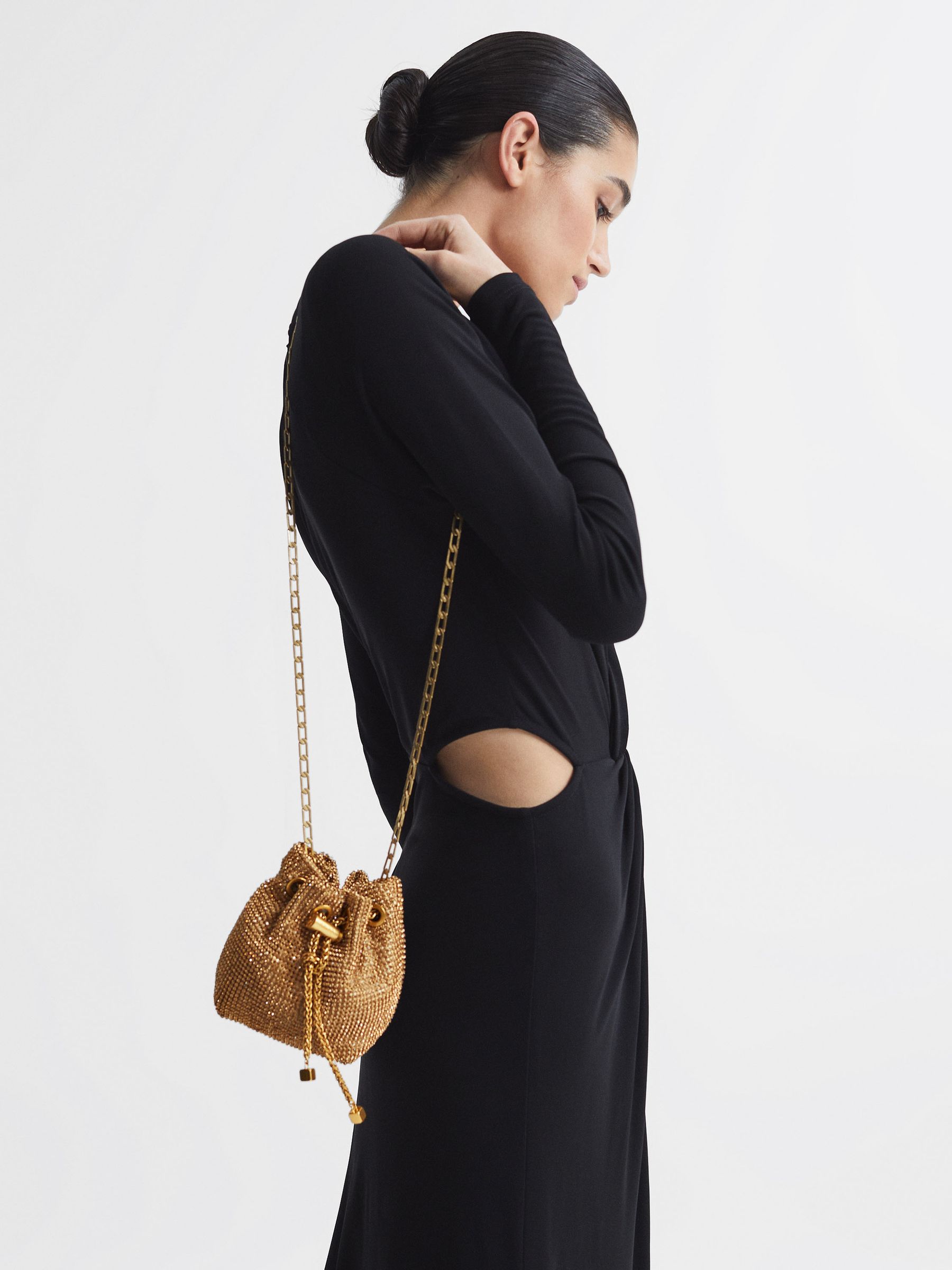 Crystal Bucket Mini Bag in Gold - Image 2 of 5