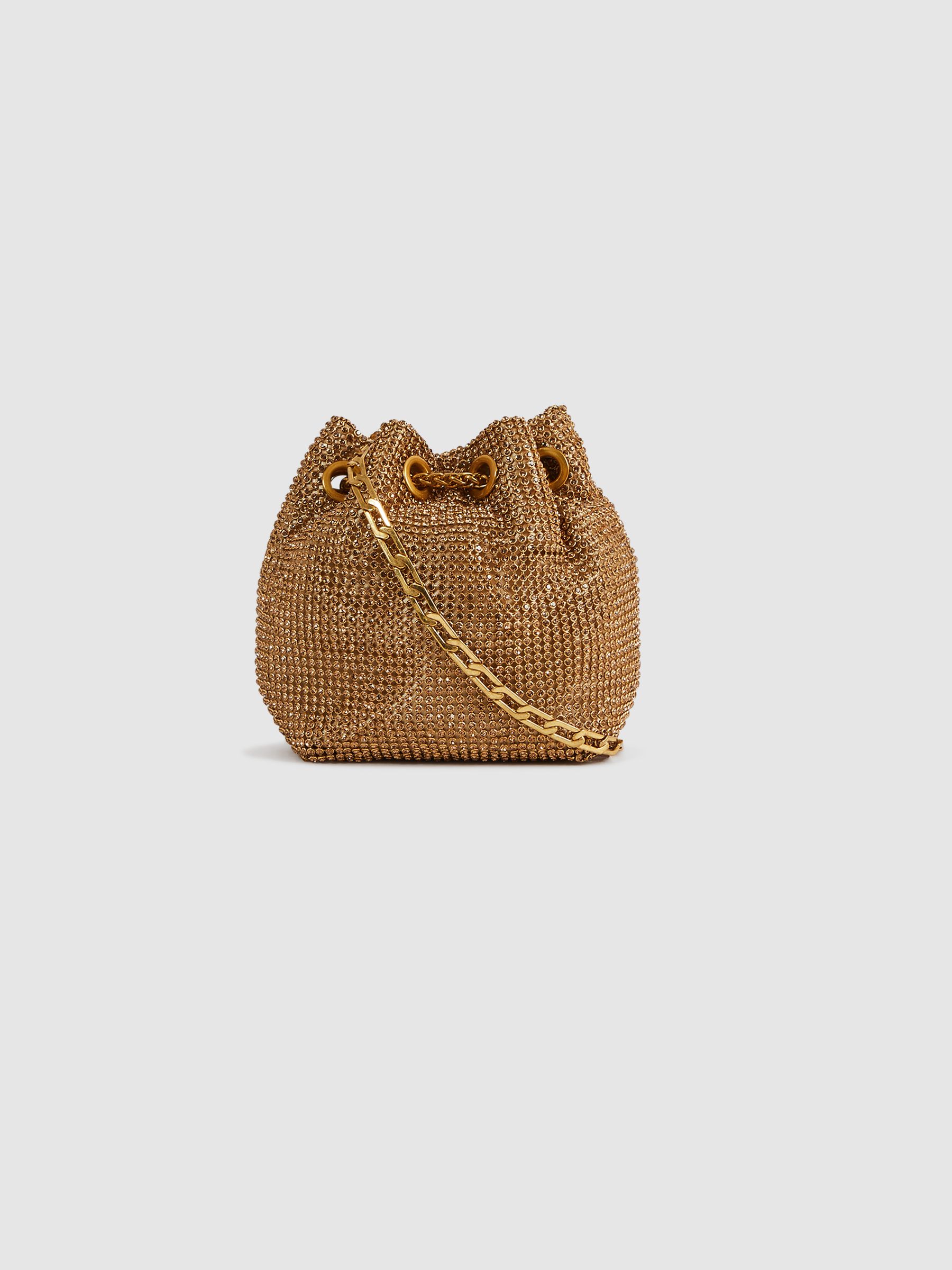 Crystal Bucket Mini Bag in Gold - Image 3 of 5