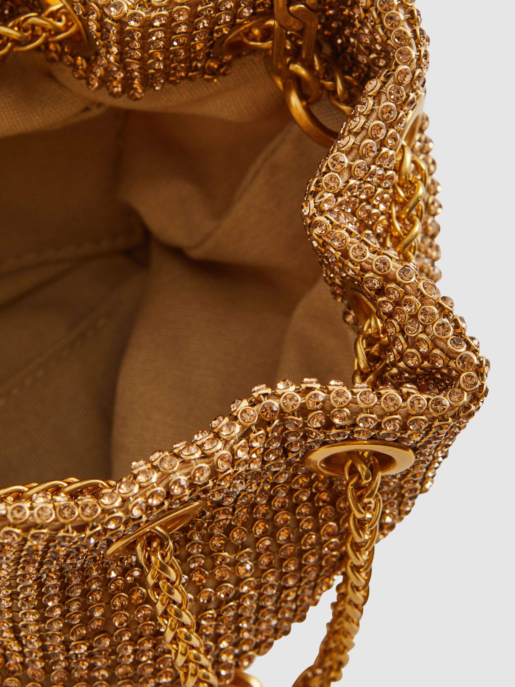 Crystal Bucket Mini Bag in Gold - Image 4 of 5