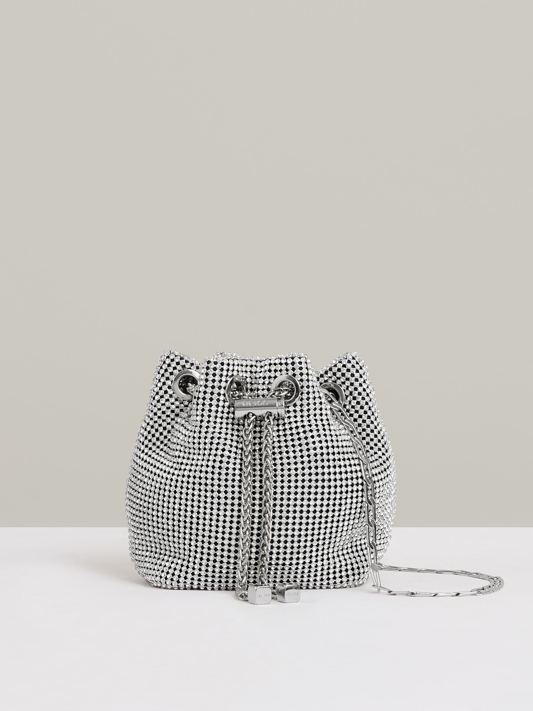 Crystal Bucket Mini Bag in Silver - Image 1 of 6