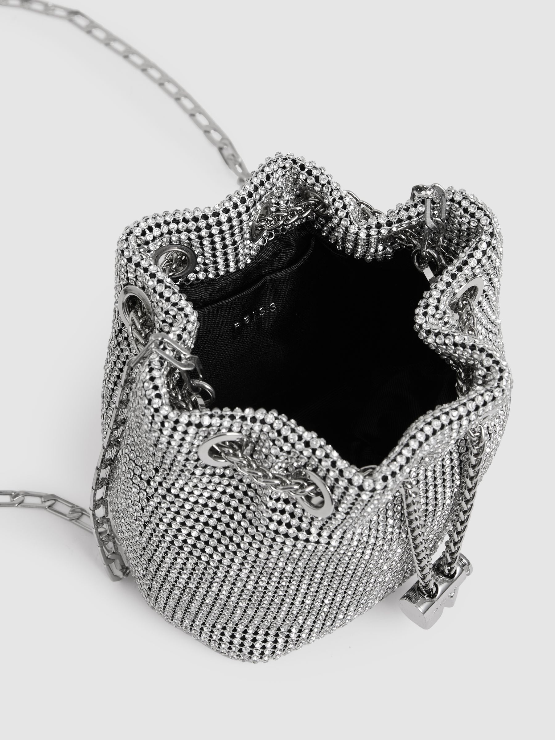Crystal Bucket Mini Bag in Silver - Image 3 of 6