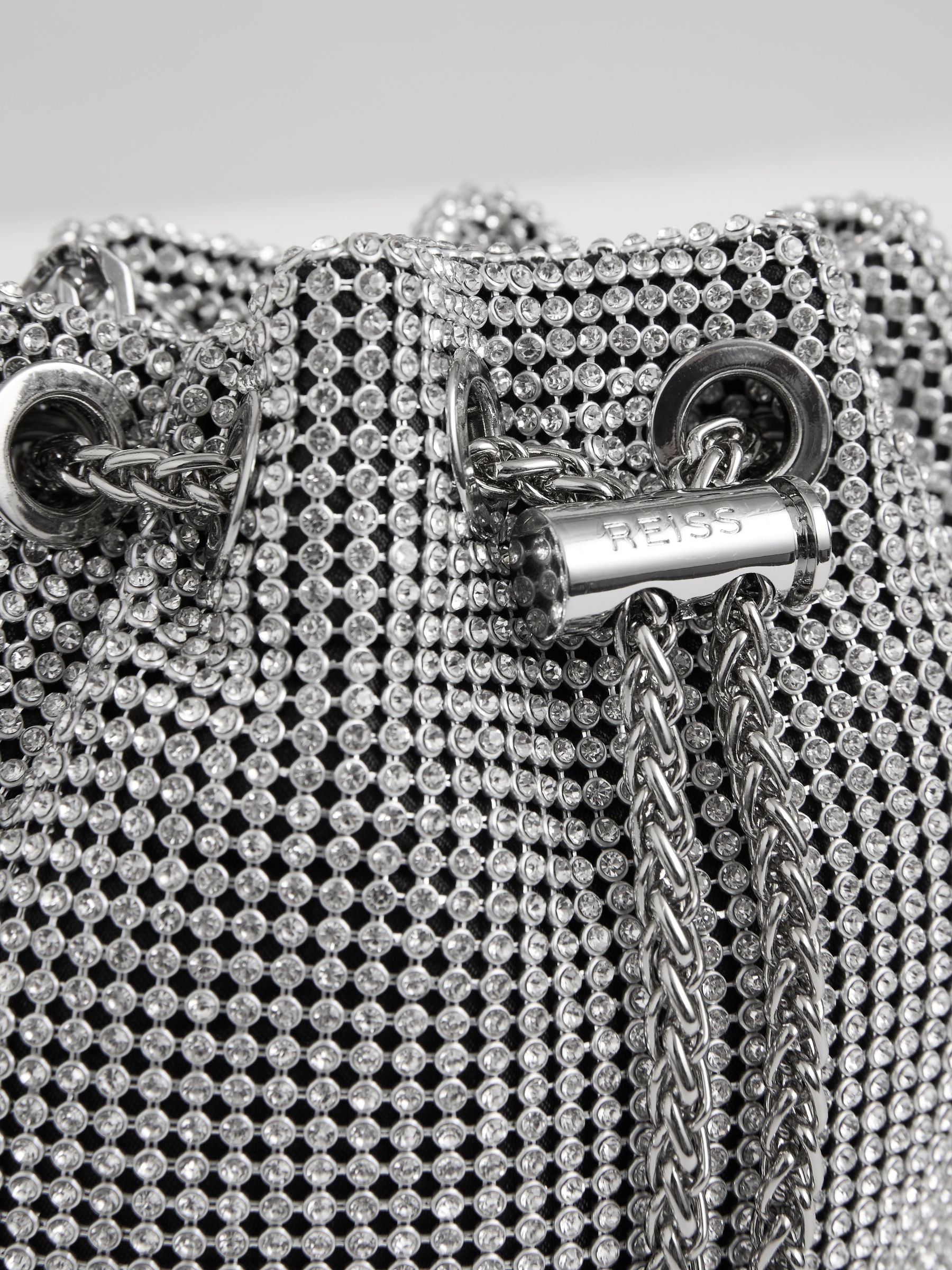 Crystal Bucket Mini Bag in Silver - Image 5 of 6