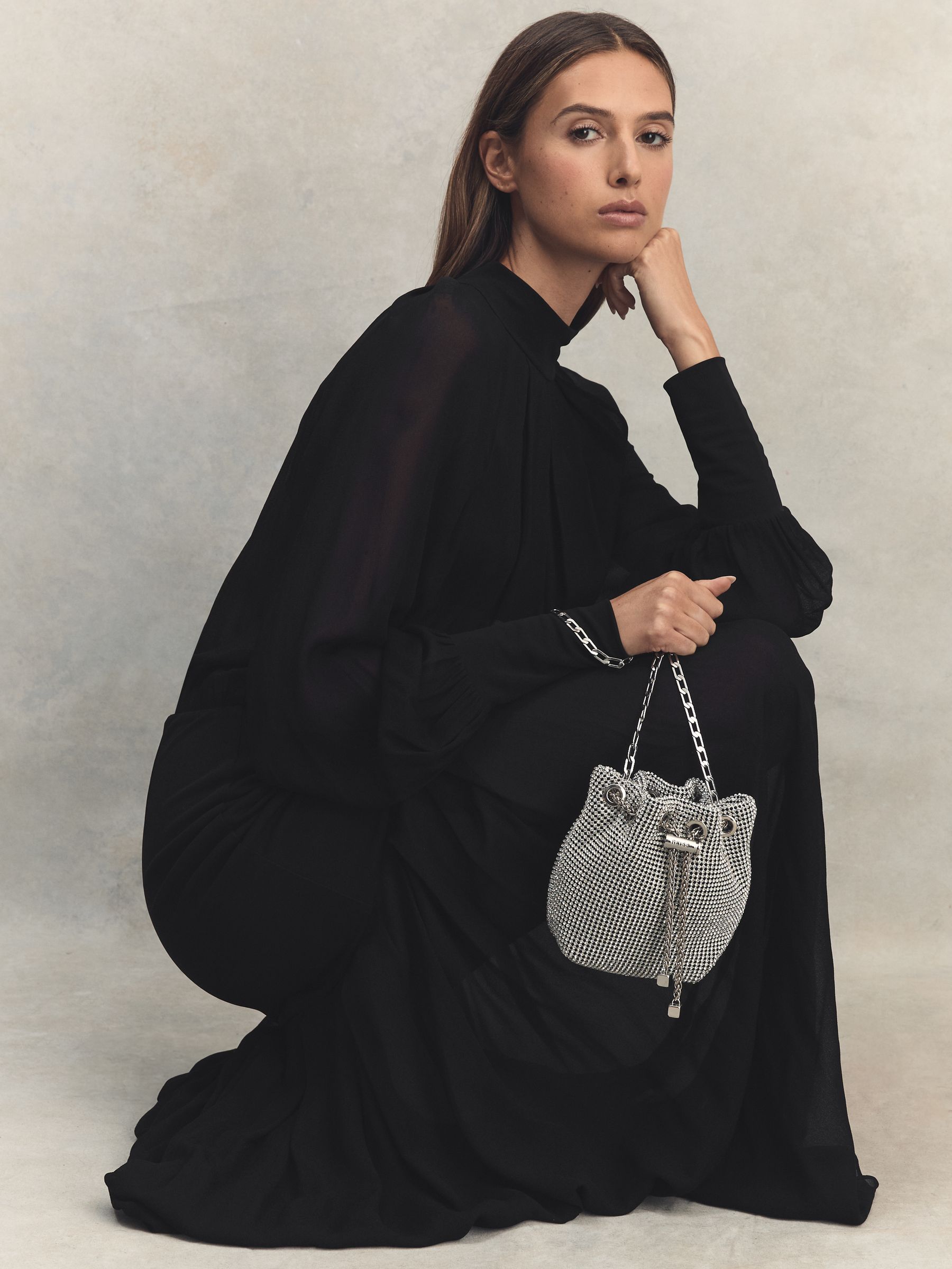 Crystal Bucket Mini Bag in Silver - Image 6 of 6
