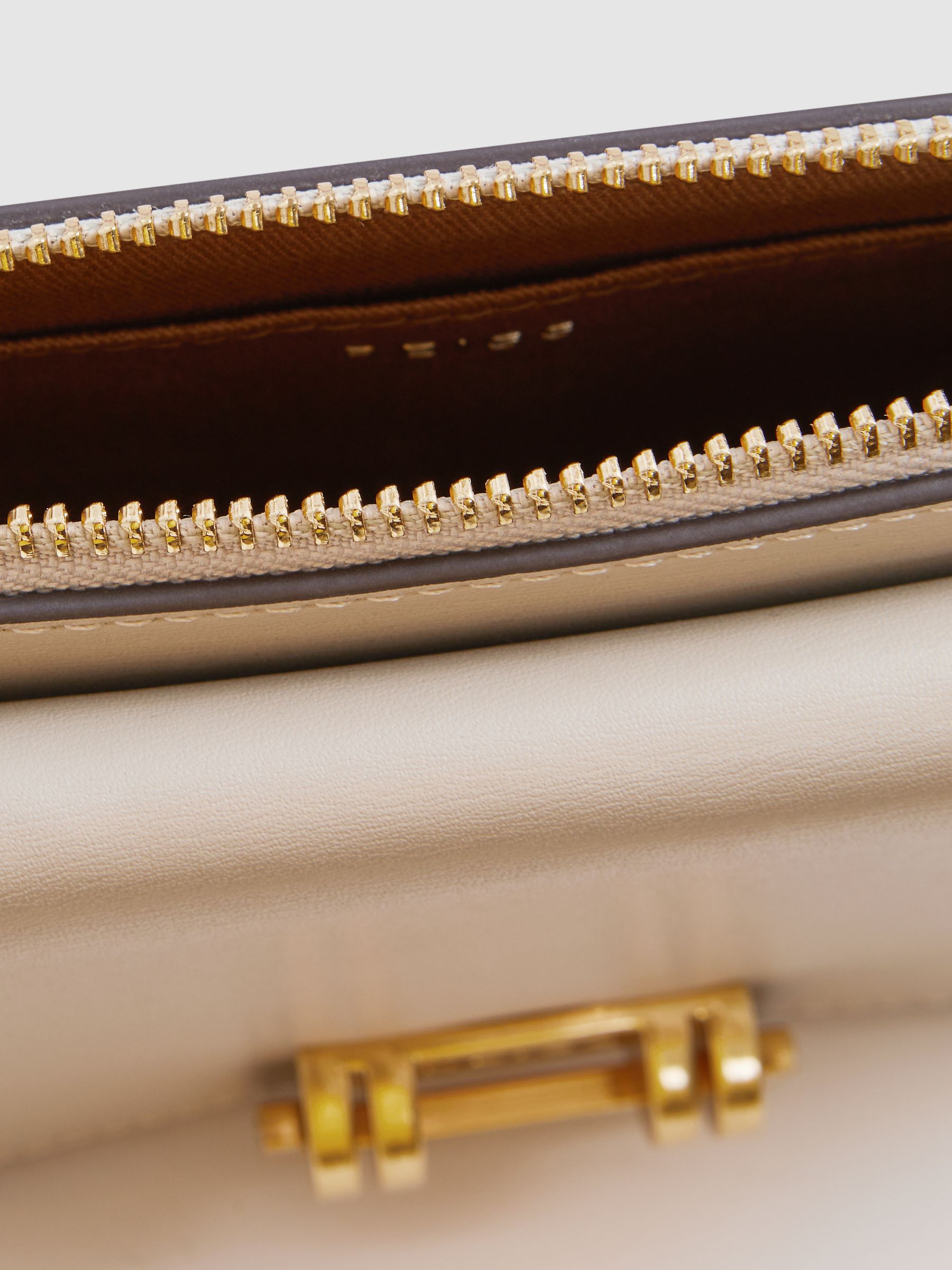 Leather Chain Crossbody Bag in Grey - Image 4 of 5