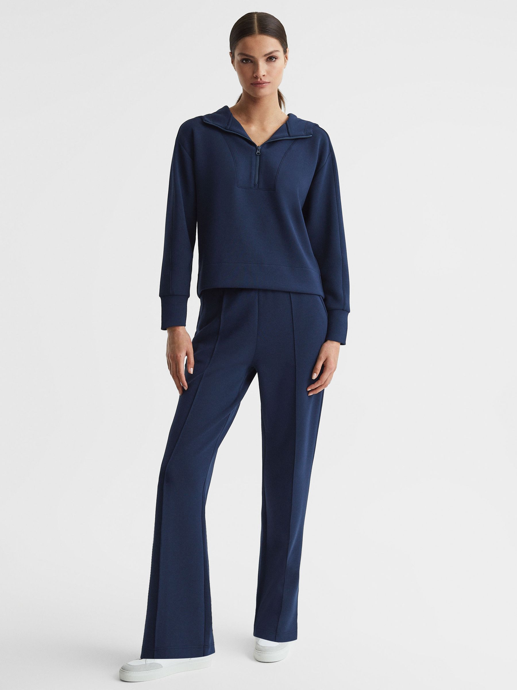 Half-Zip Hoodie in Navy - Image 3 of 5
