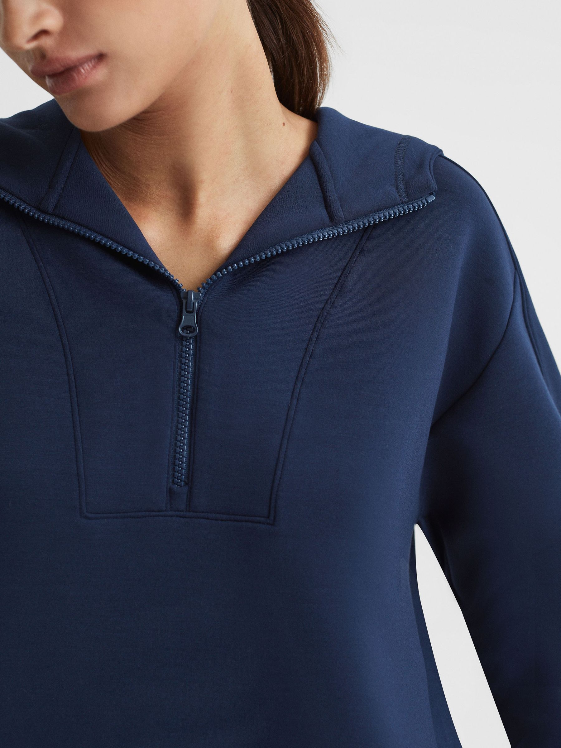Half-Zip Hoodie in Navy - Image 4 of 5