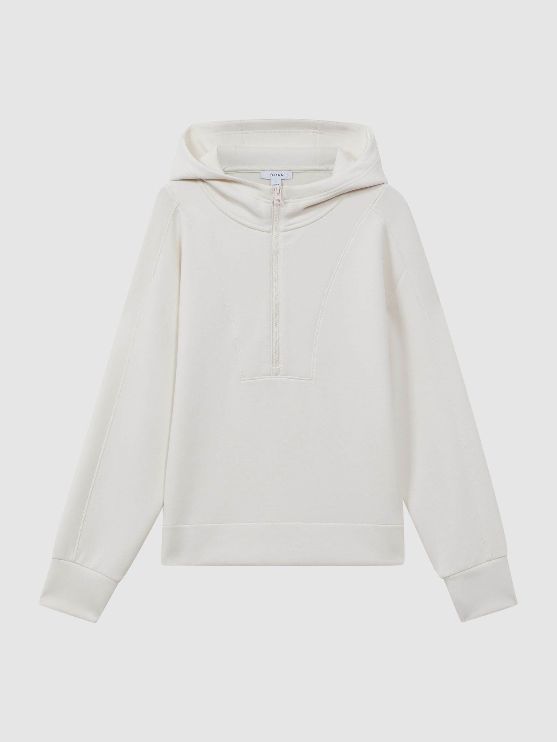Half-Zip Hoodie in Ivory - Image 2 of 5