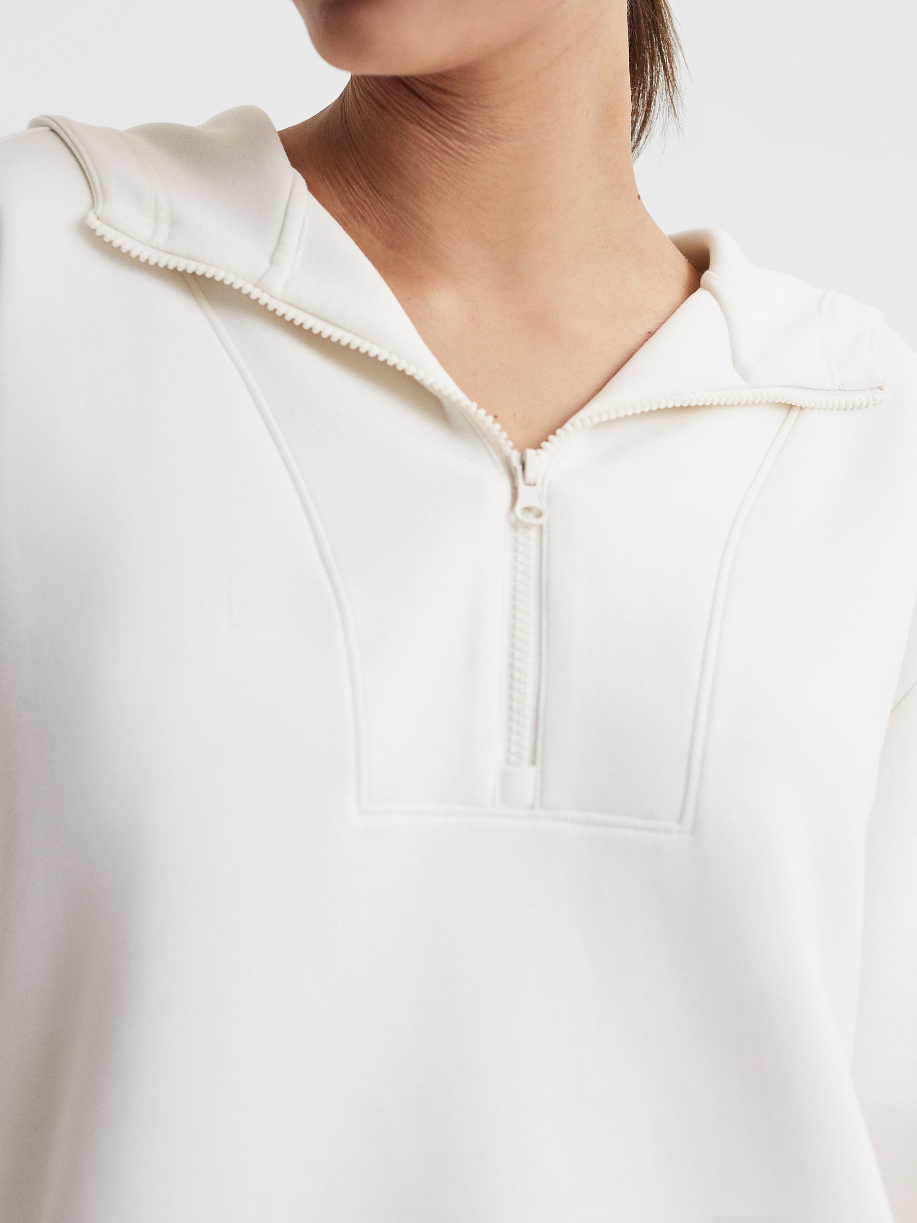 Half-Zip Hoodie in Ivory - Image 4 of 5