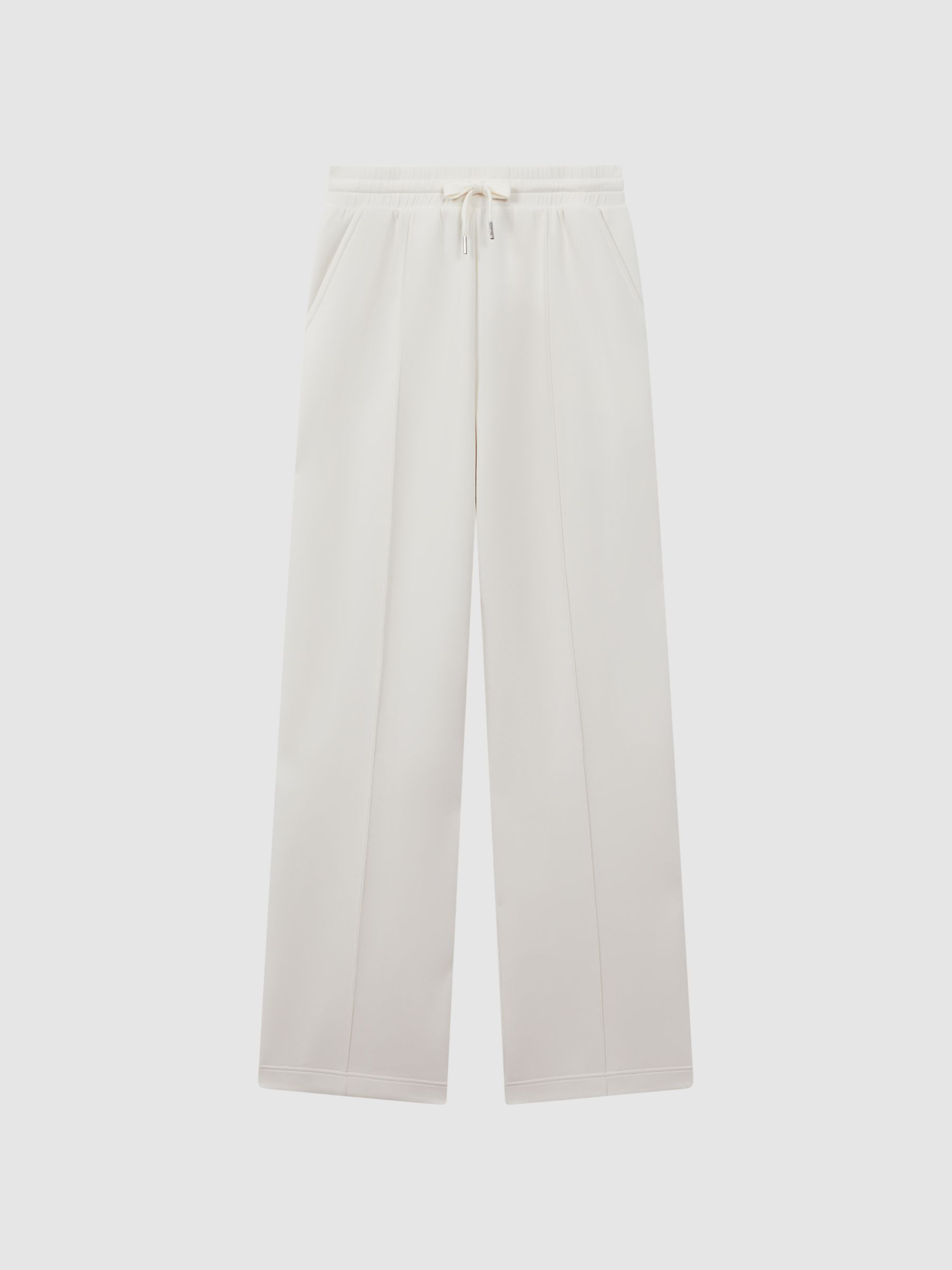 Drawstring Wide Leg Joggers in Ivory - Image 2 of 5