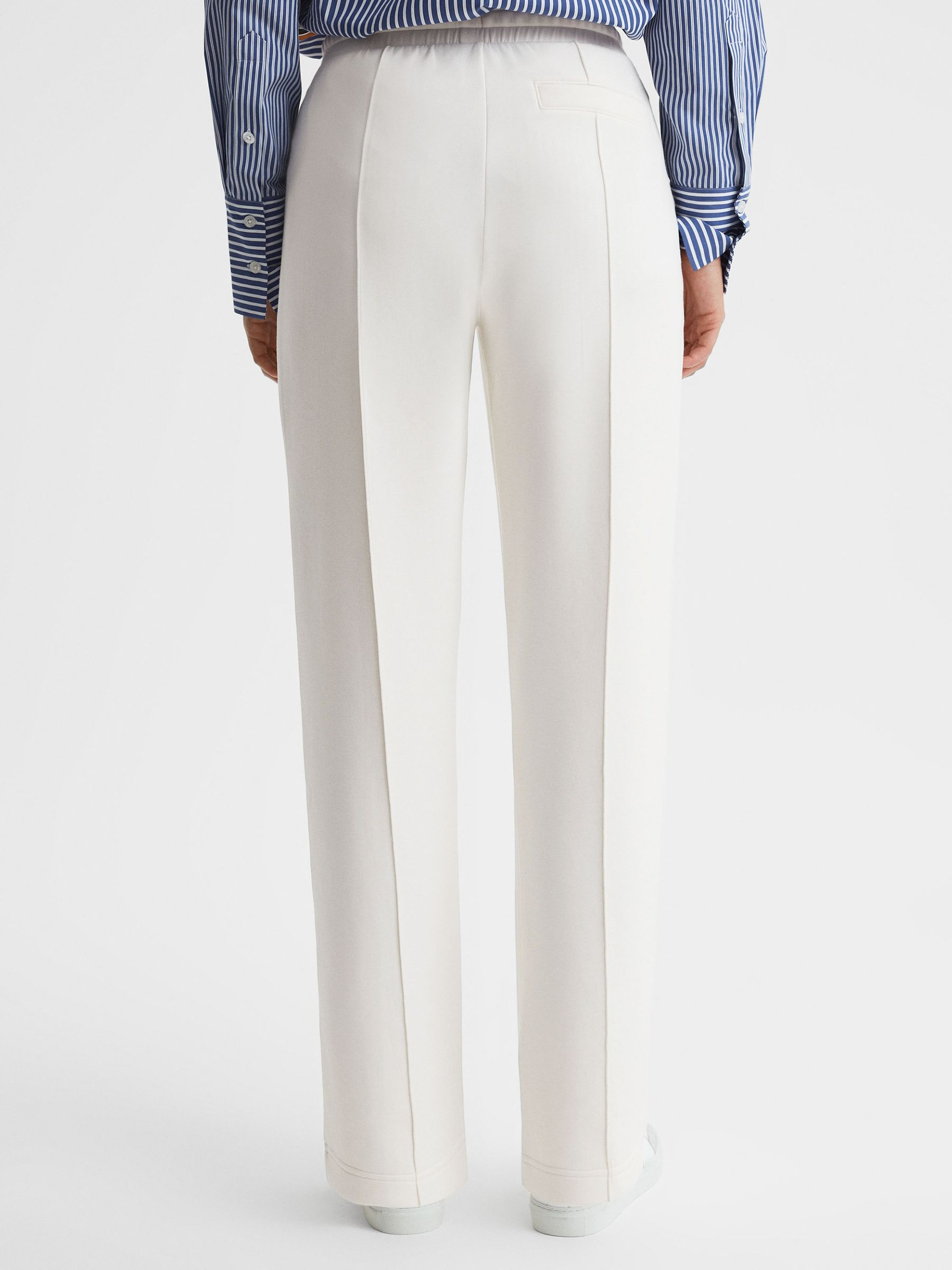 Drawstring Wide Leg Joggers in Ivory - Image 5 of 5