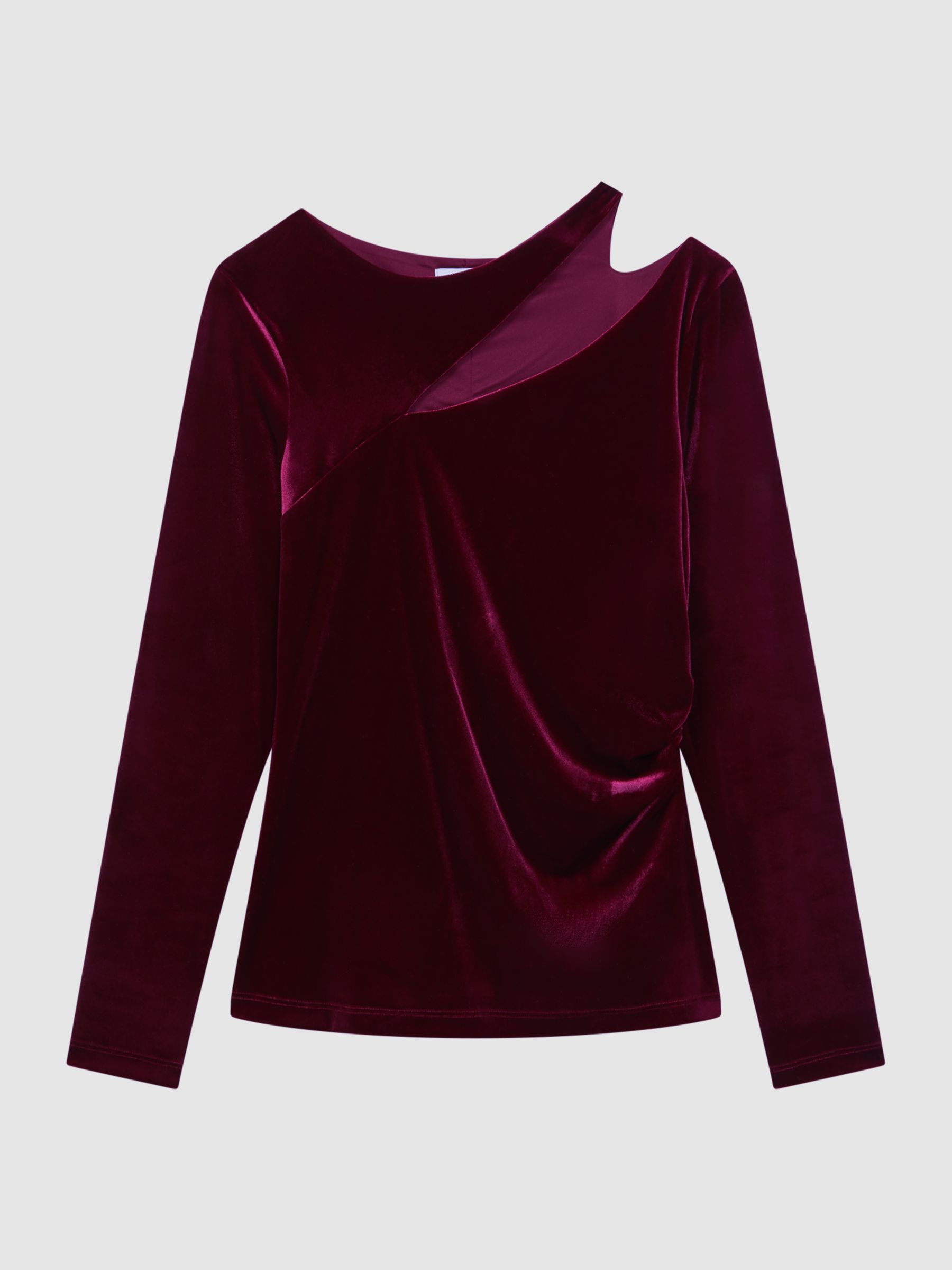Velvet Cut-Out Top in Berry - Image 2 of 5