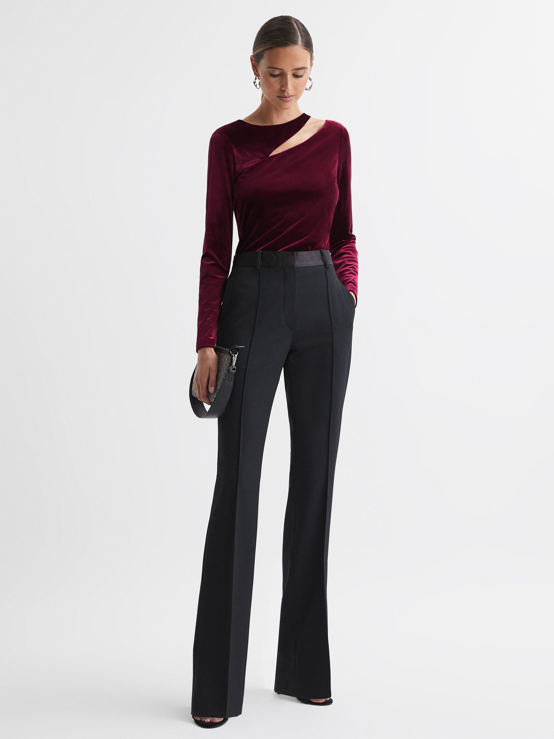 Velvet Cut-Out Top in Berry - Image 3 of 5