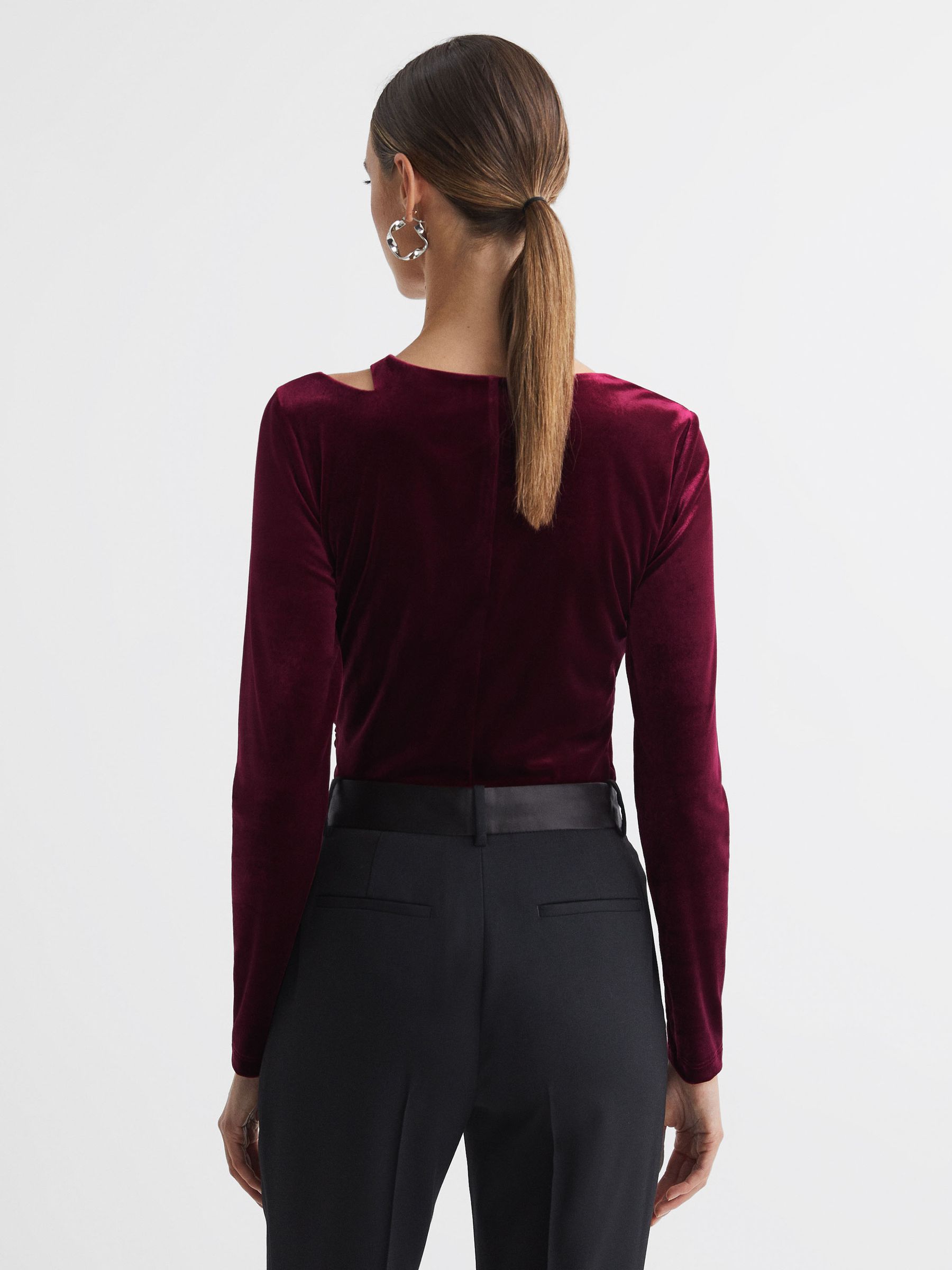 Velvet Cut-Out Top in Berry - Image 5 of 5