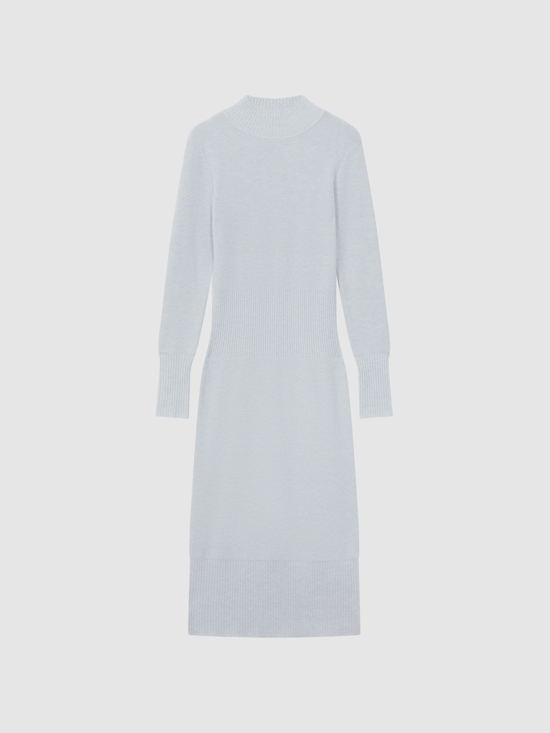 Knitted Bodycon Midi Dress in Grey - Image 2 of 6