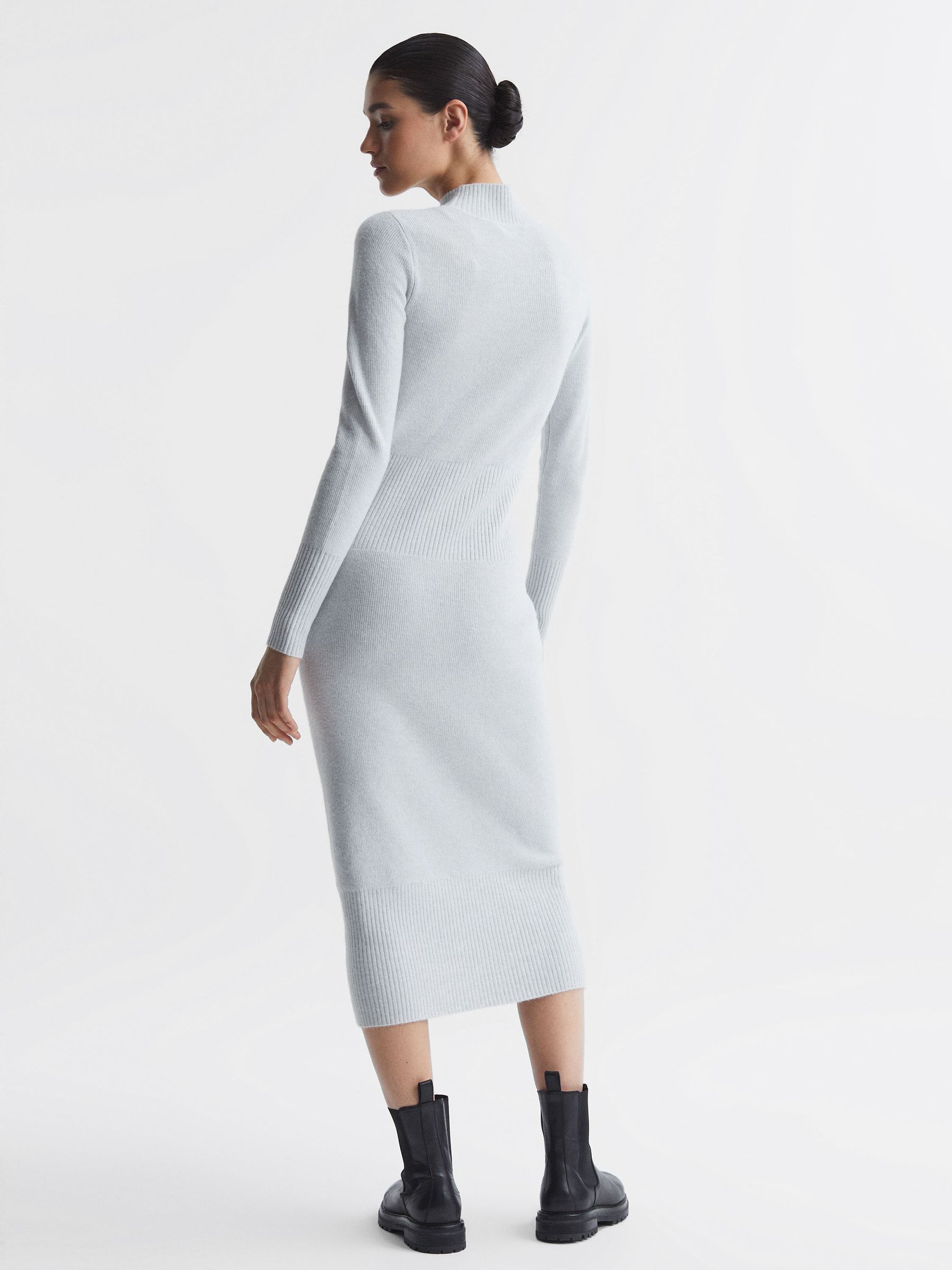 Knitted Bodycon Midi Dress in Grey - Image 5 of 6