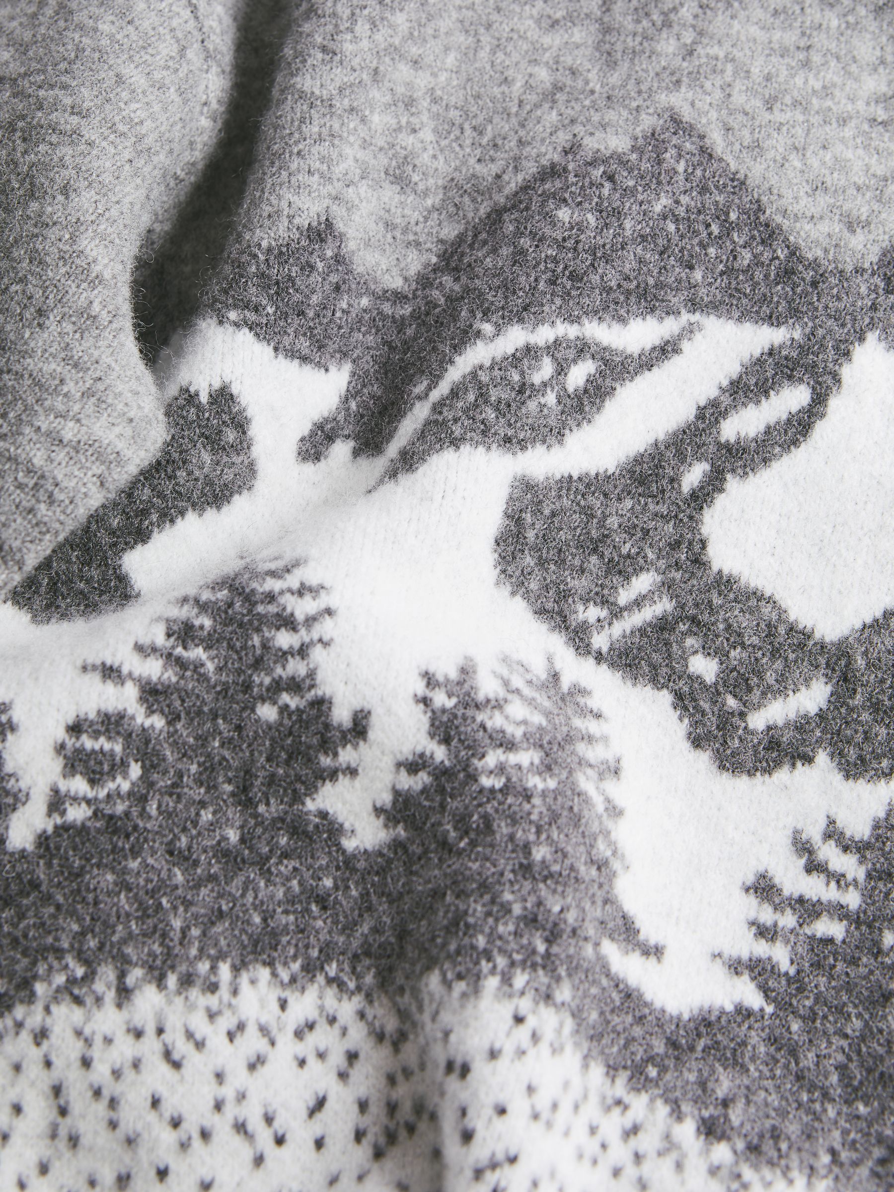 9-14 yrs Wool Blend Crew Neck Jumper in Grey Multi - Image 6 of 6