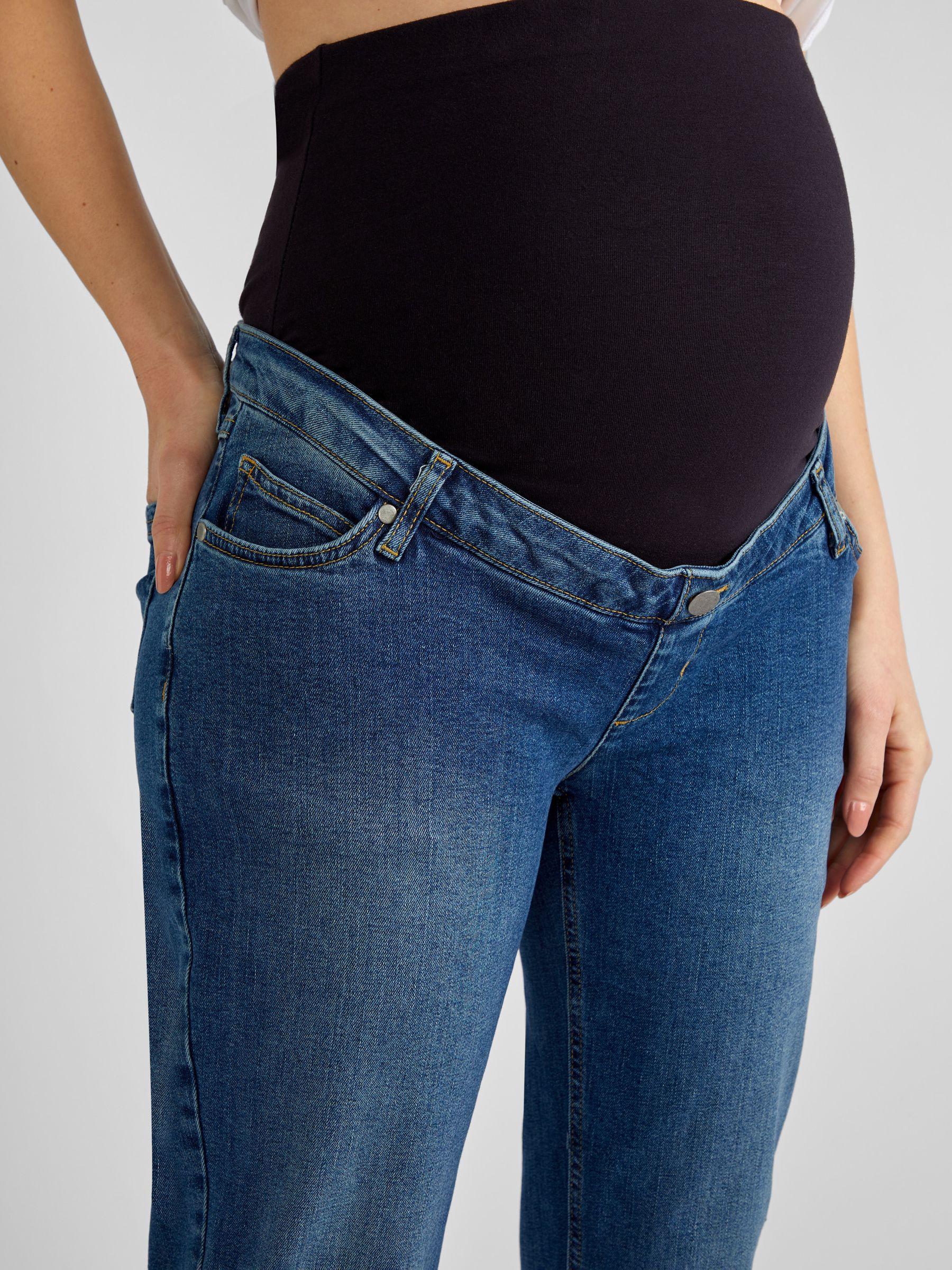 Vintage Blue Slim Boyfriend Maternity Denim Jeans - Image 5 of 5