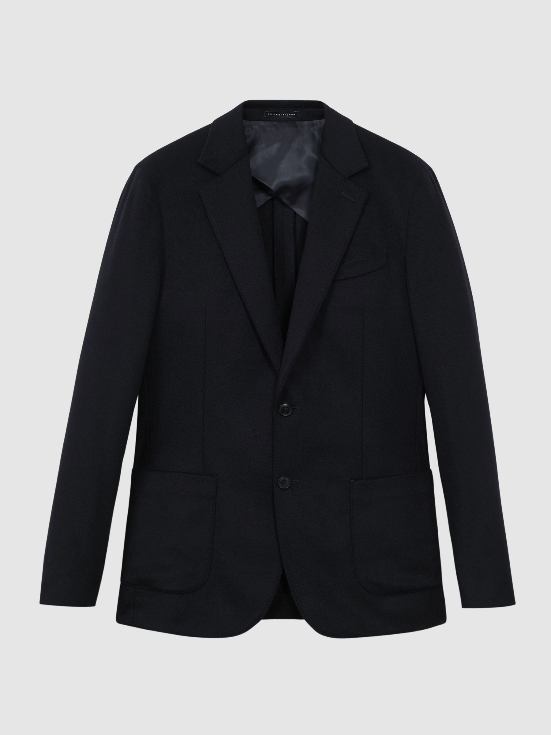 Atelier Italian Cashmere Modern Fit Single Breasted Blazer in Navy - Image 2 of 7