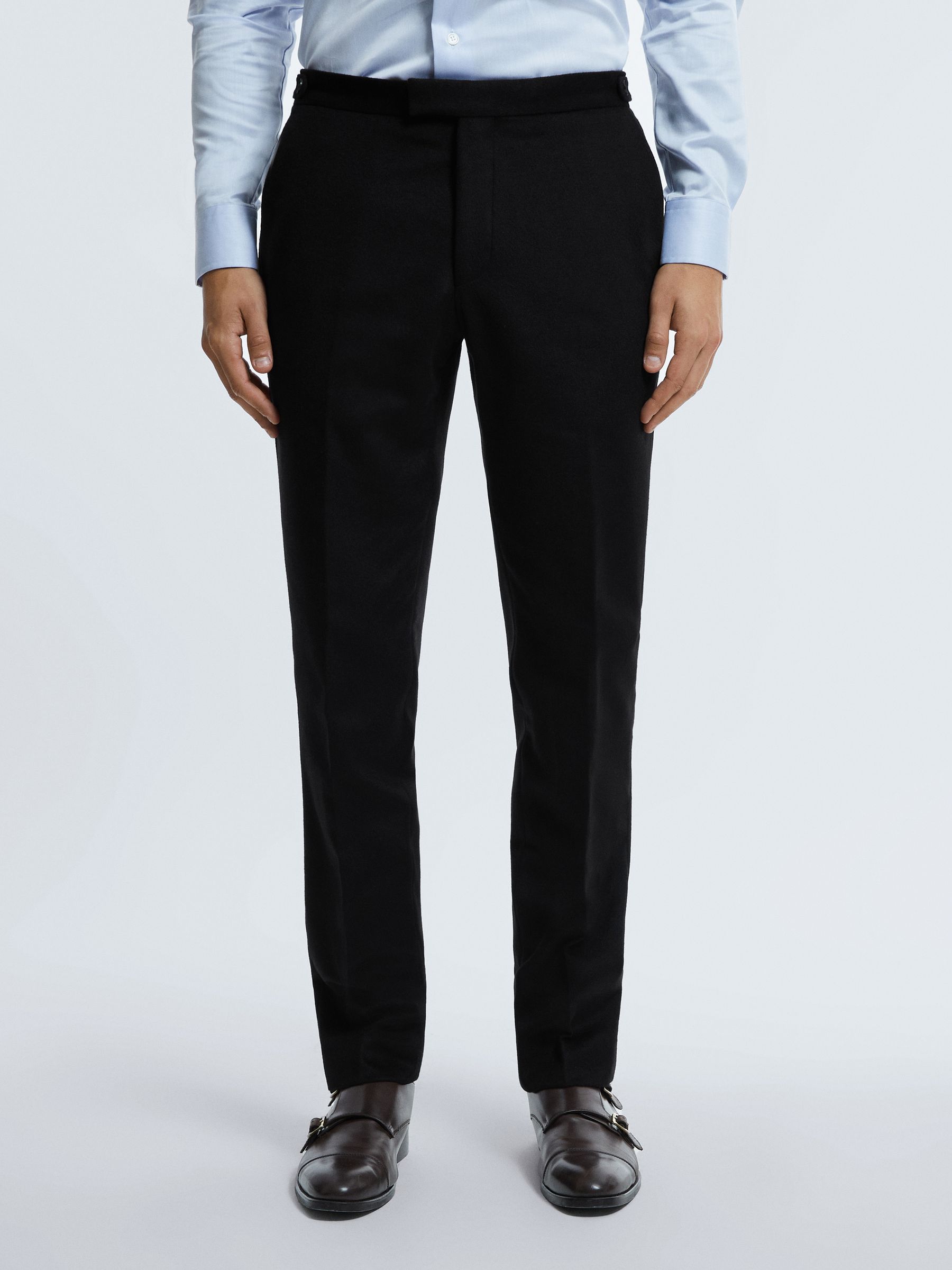 Atelier Italian Cashmere Modern Fit Trousers in Navy - Image 3 of 5