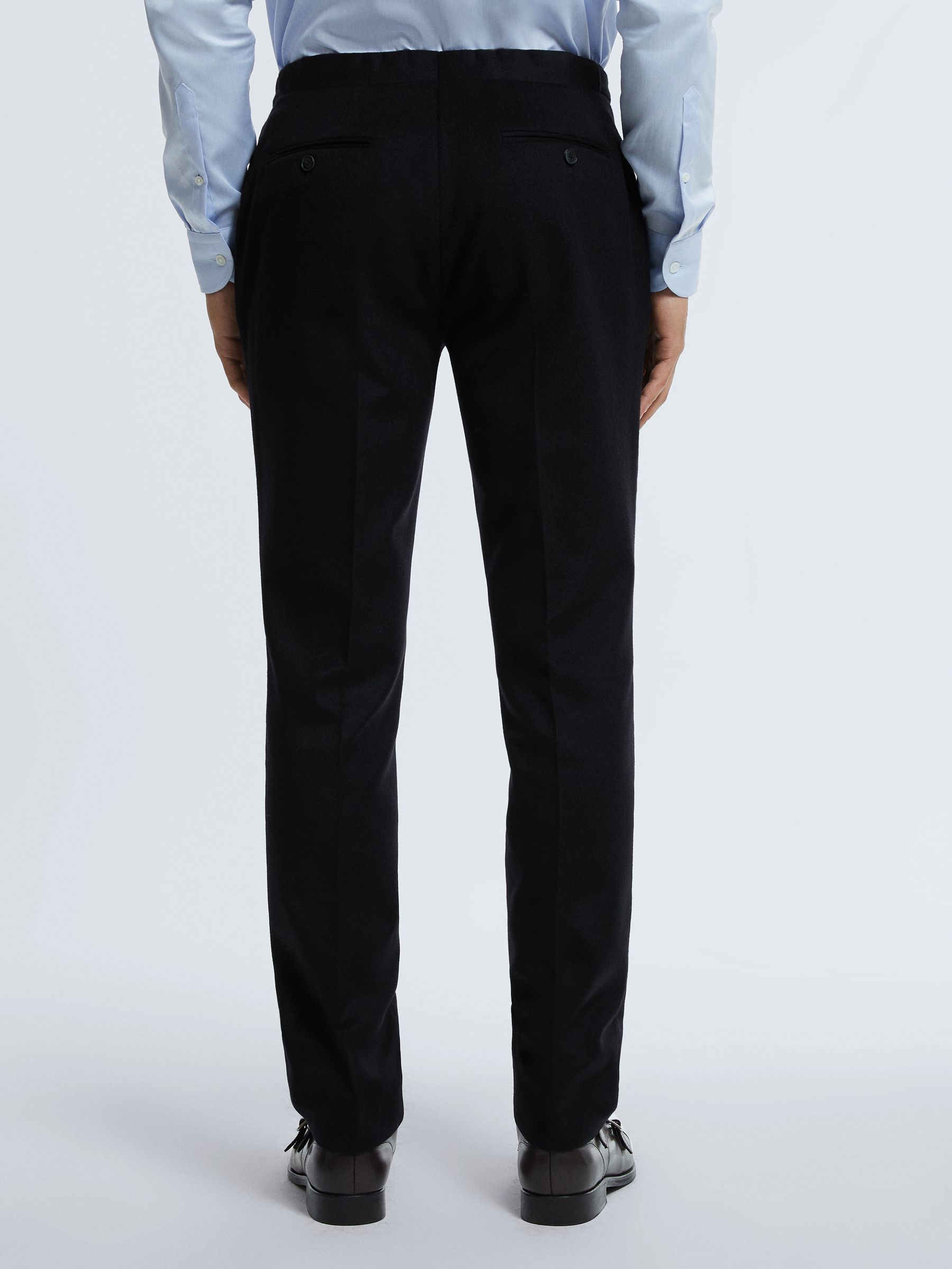 Atelier Italian Cashmere Modern Fit Trousers in Navy - Image 5 of 5