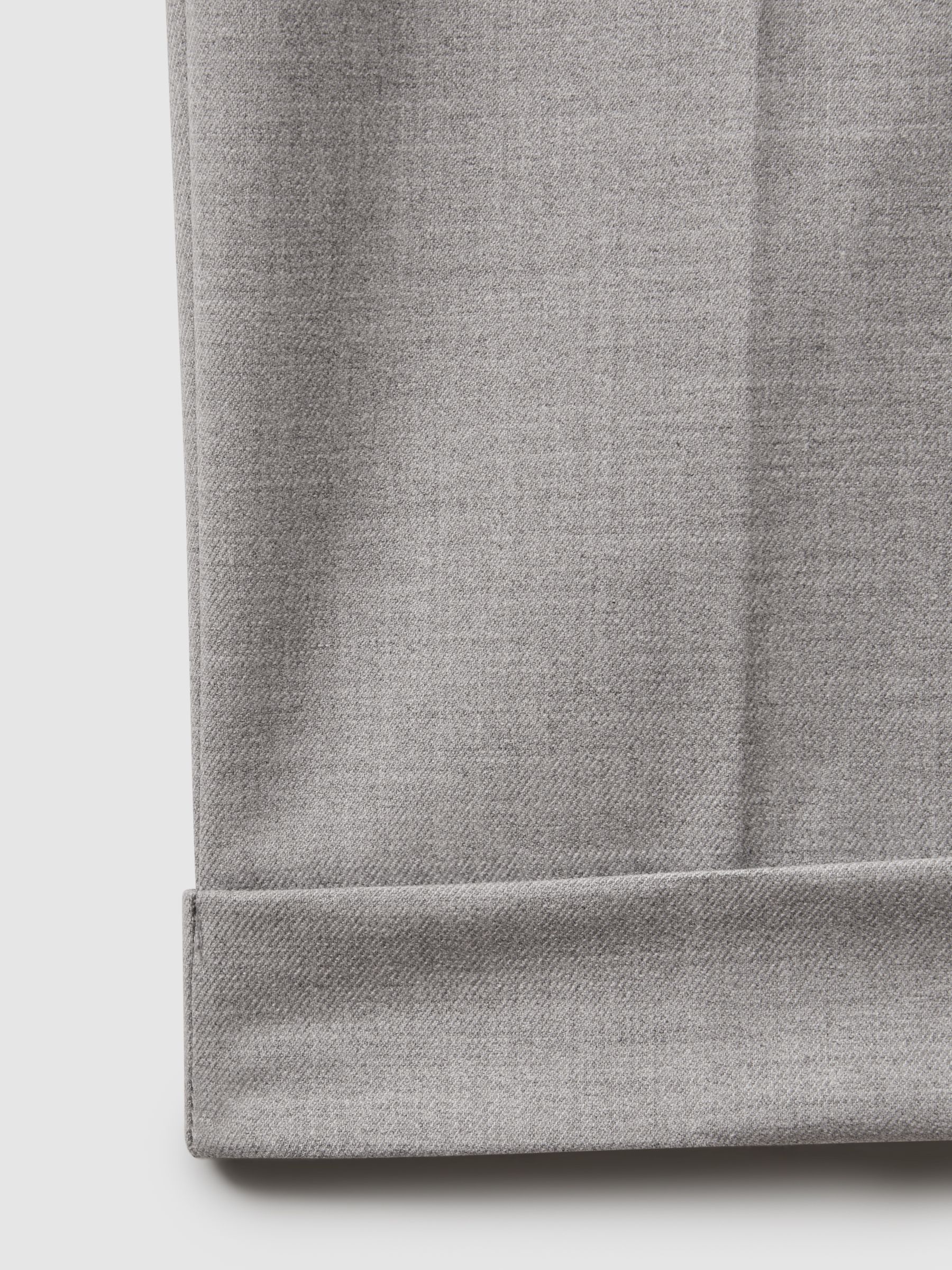 Relaxed Drawstring Trousers with Turn-Ups in Grey - Image 7 of 7