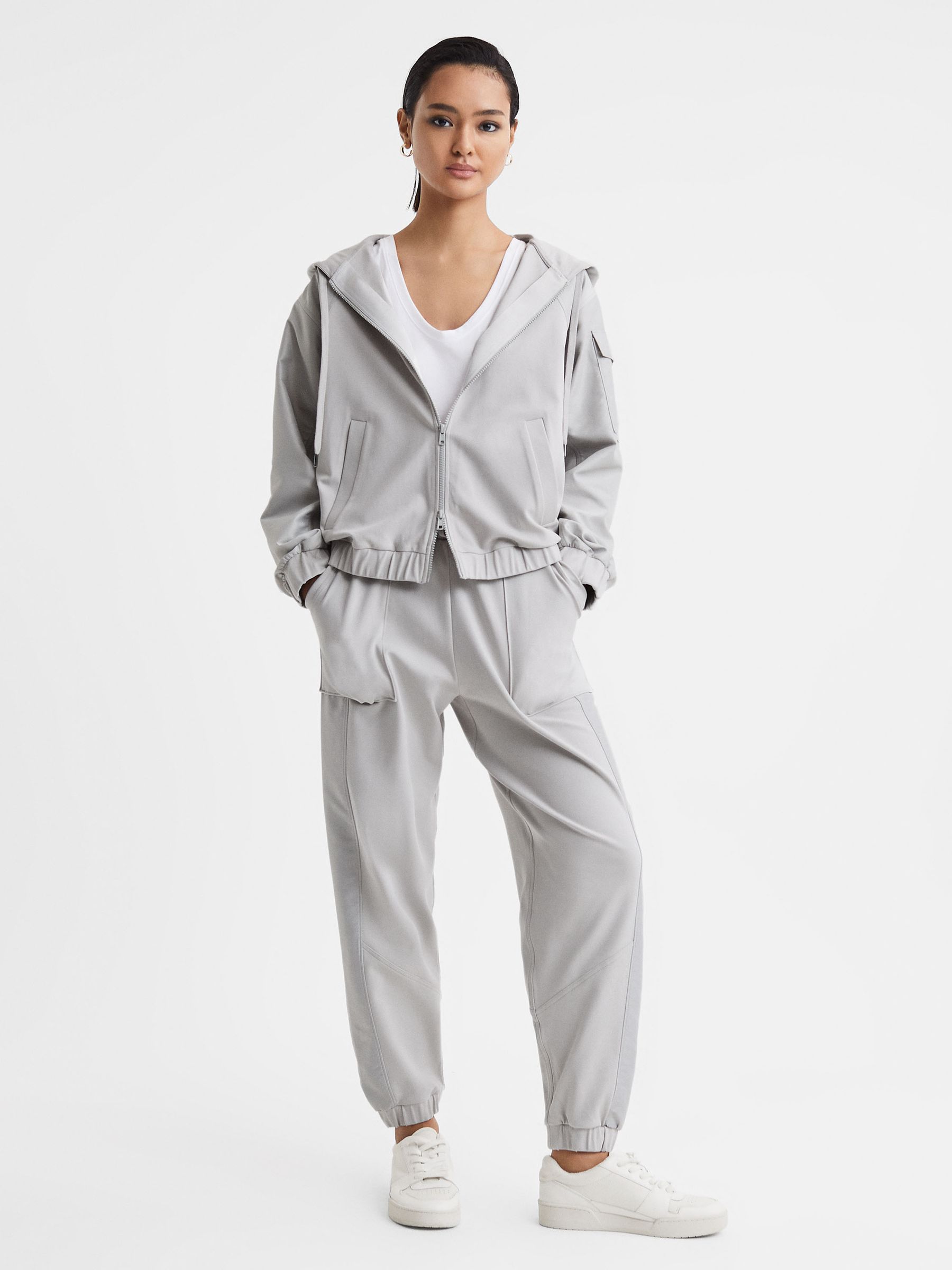 Leather Lace-Up Trainers in White - Image 2 of 6