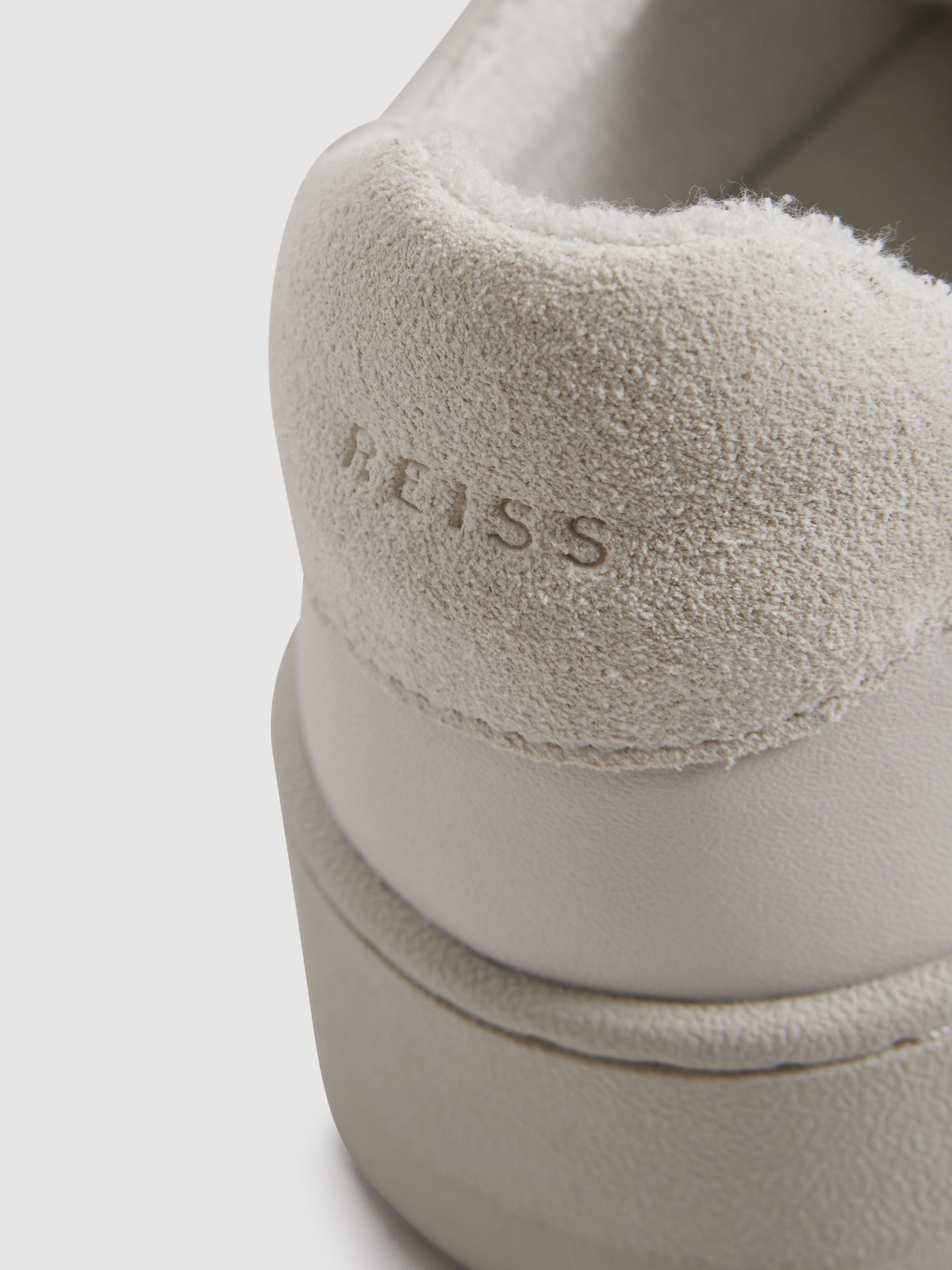 Leather Lace-Up Trainers in White - Image 6 of 6