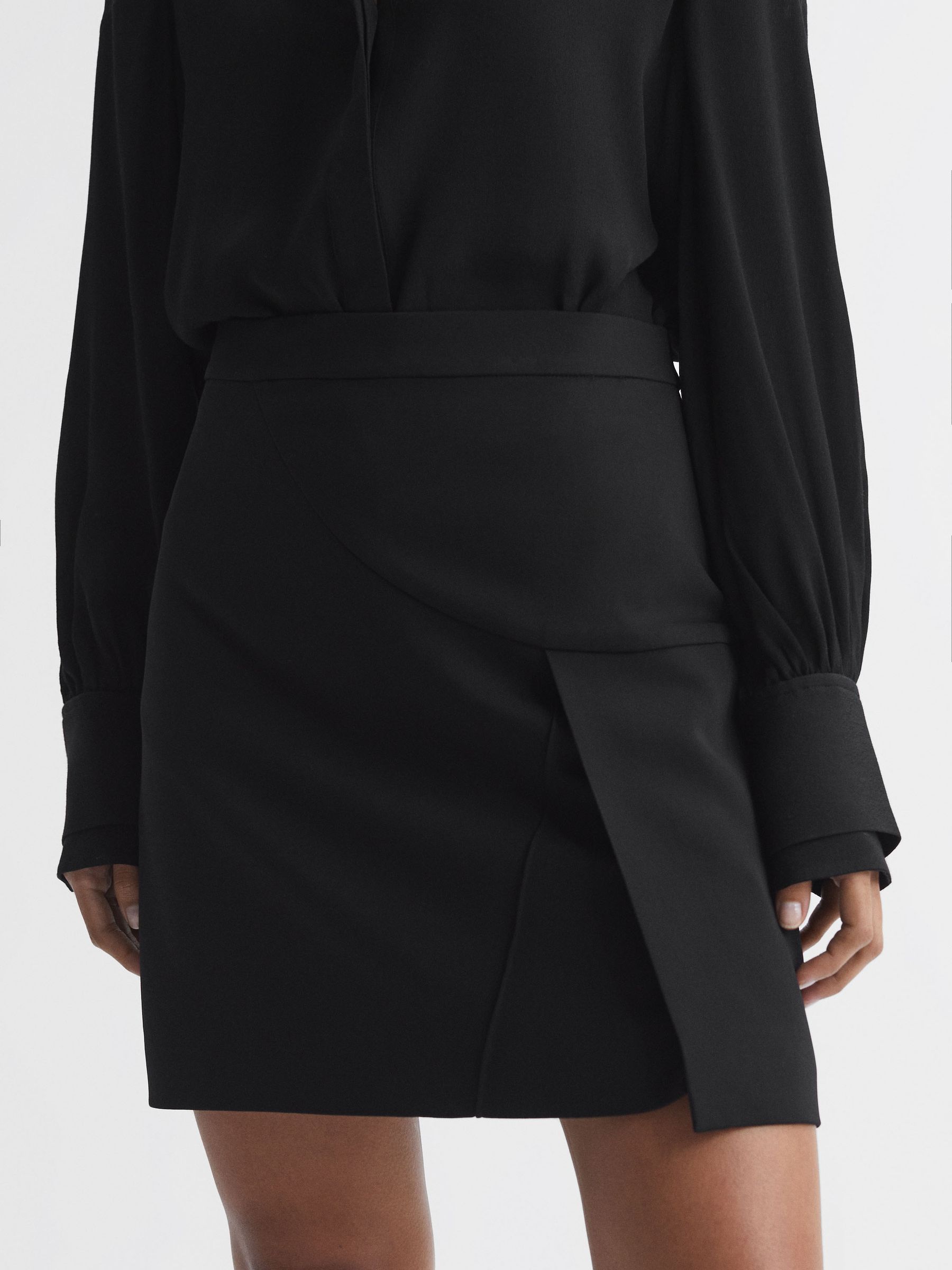 High Rise Mini Skirt in Black - Image 1 of 5