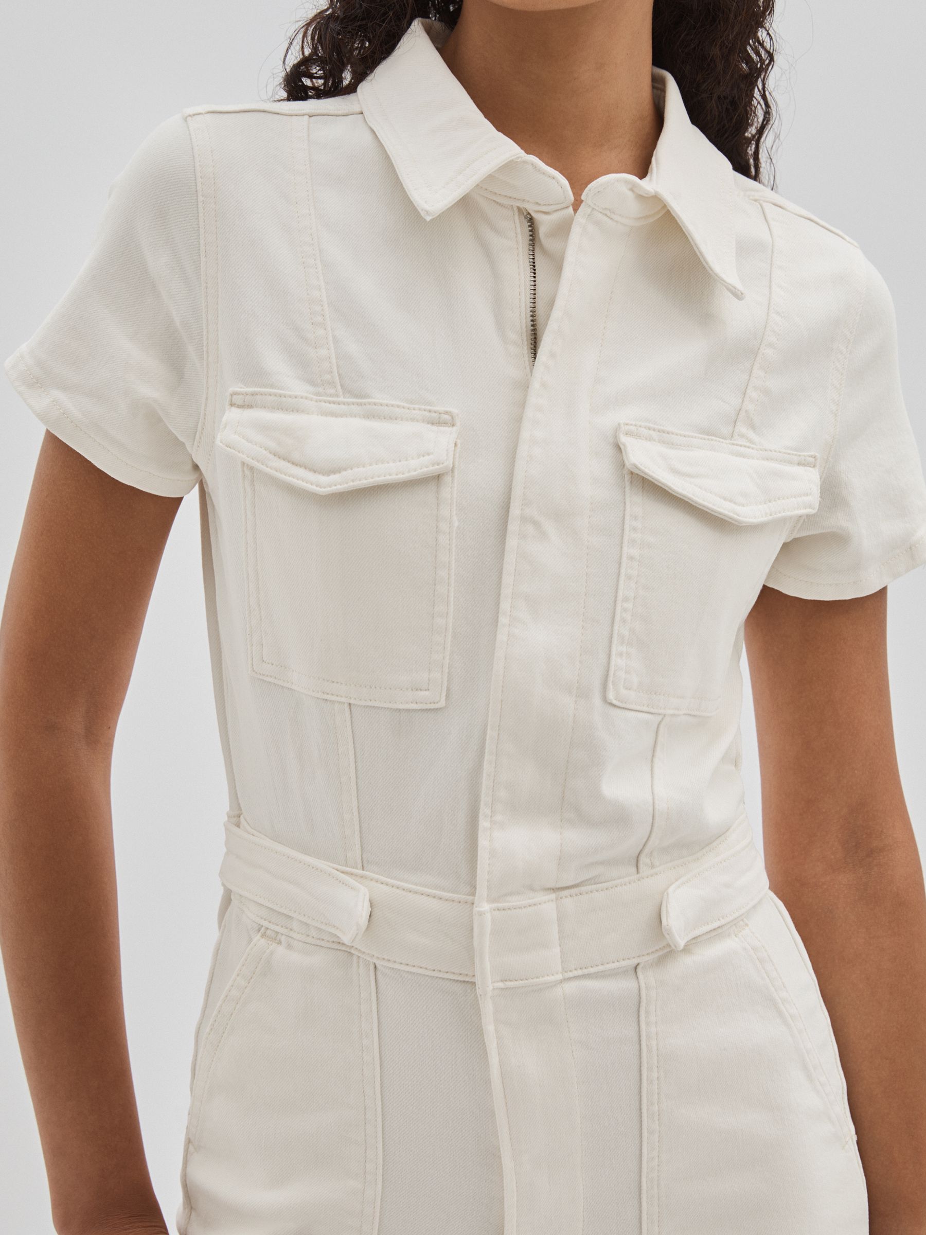 Good American Straight Leg Jumpsuit in White - Image 3 of 5