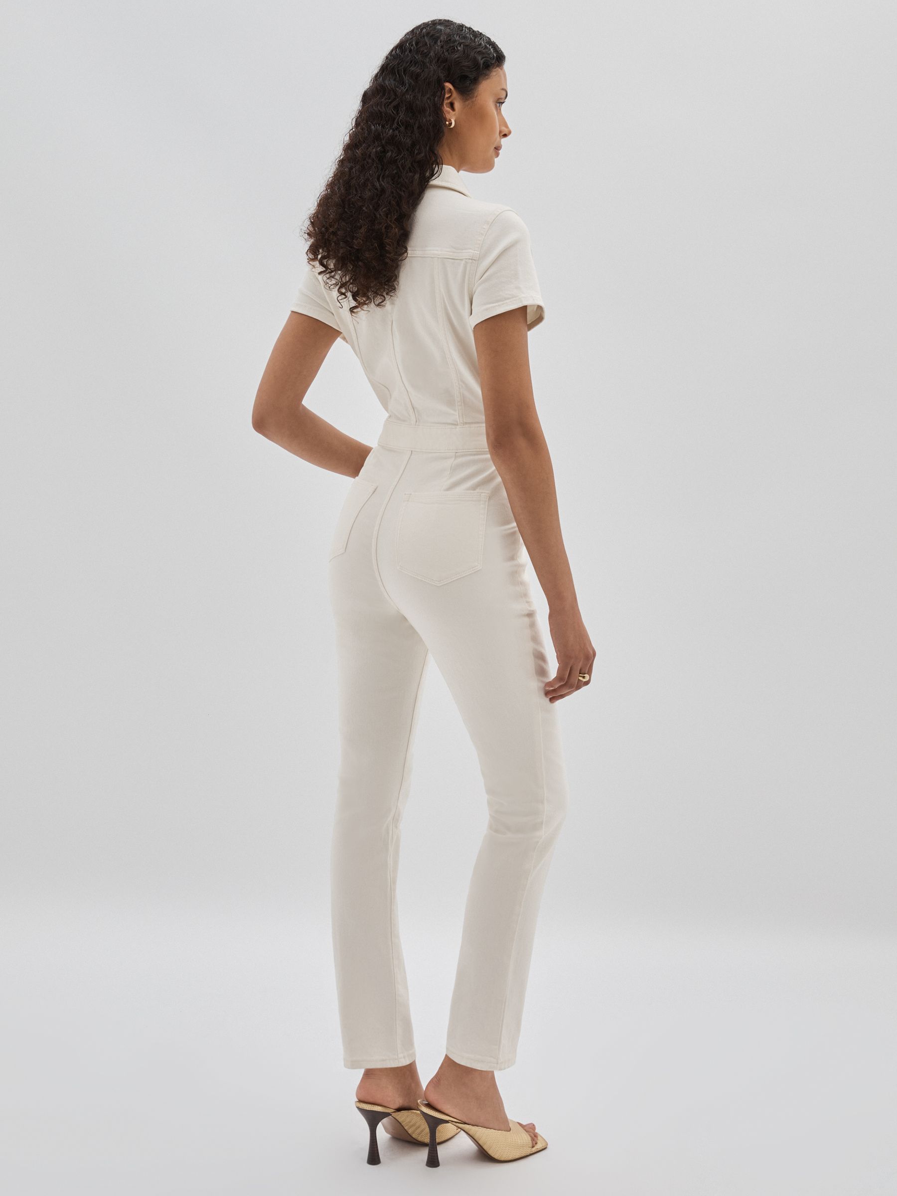 Good American Straight Leg Jumpsuit in White - Image 4 of 5