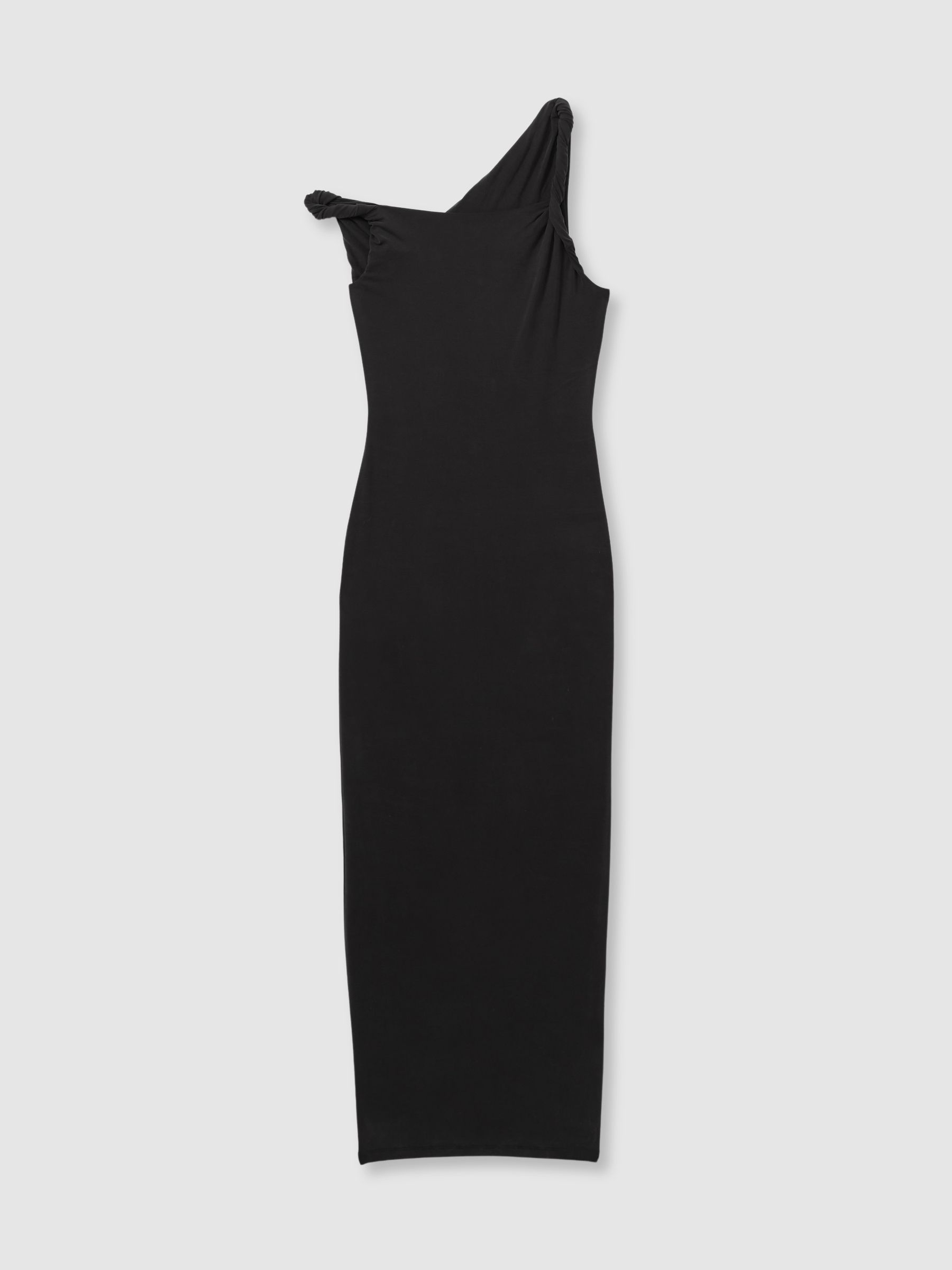 Reiss Twisted Strap Jersey Maxi Dress in Black | REISS