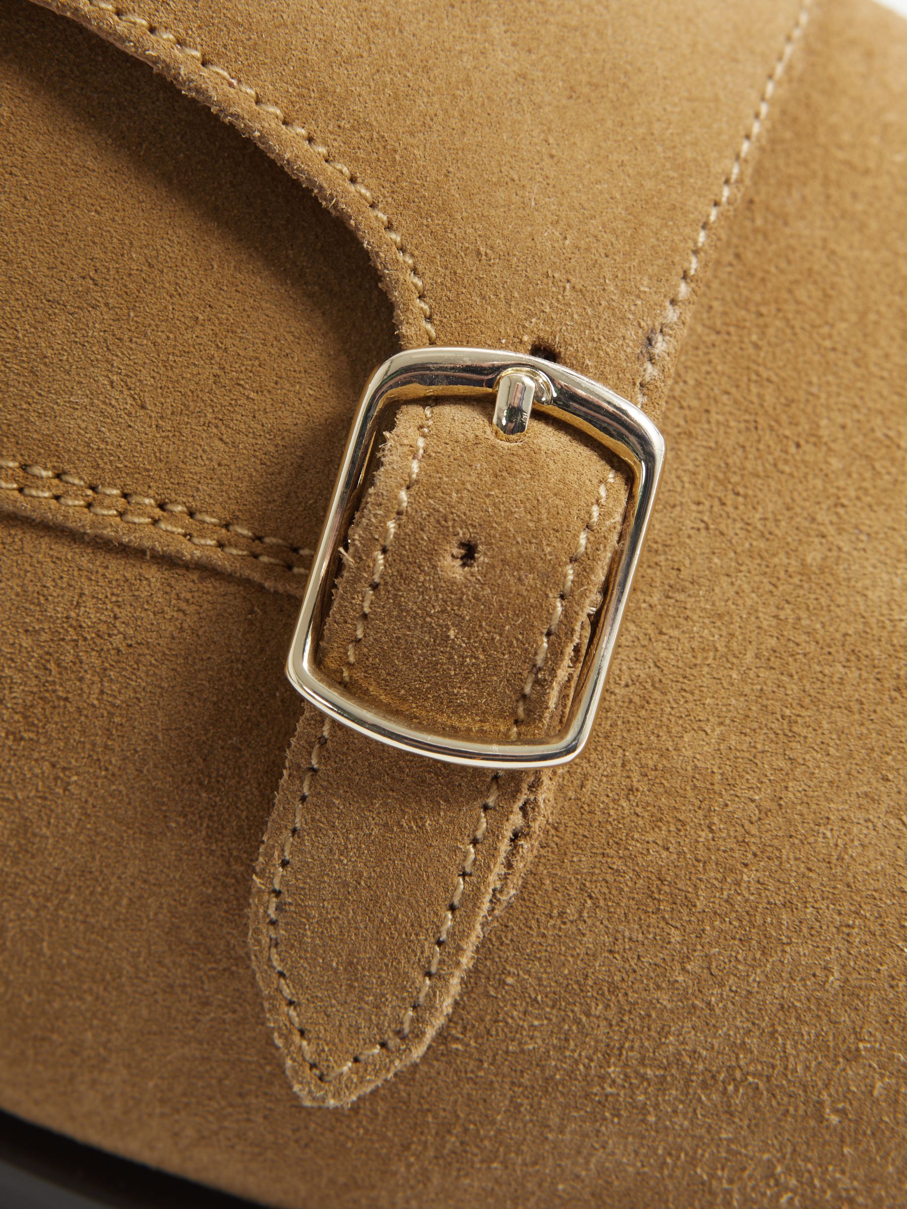 Suede Double Monk Strap Shoes in Stone - Image 5 of 5